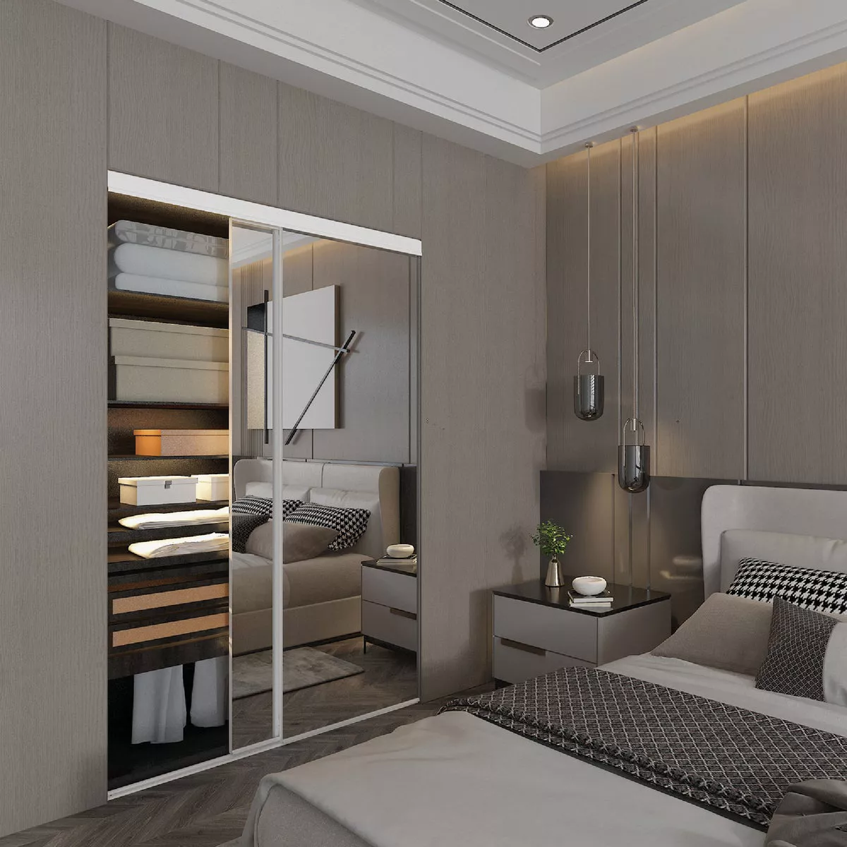 Colonial Elegance Classic 60 In. W x 80-1/2 In. H White Frameless Mirrored Sliding Bypass Door - photo 2