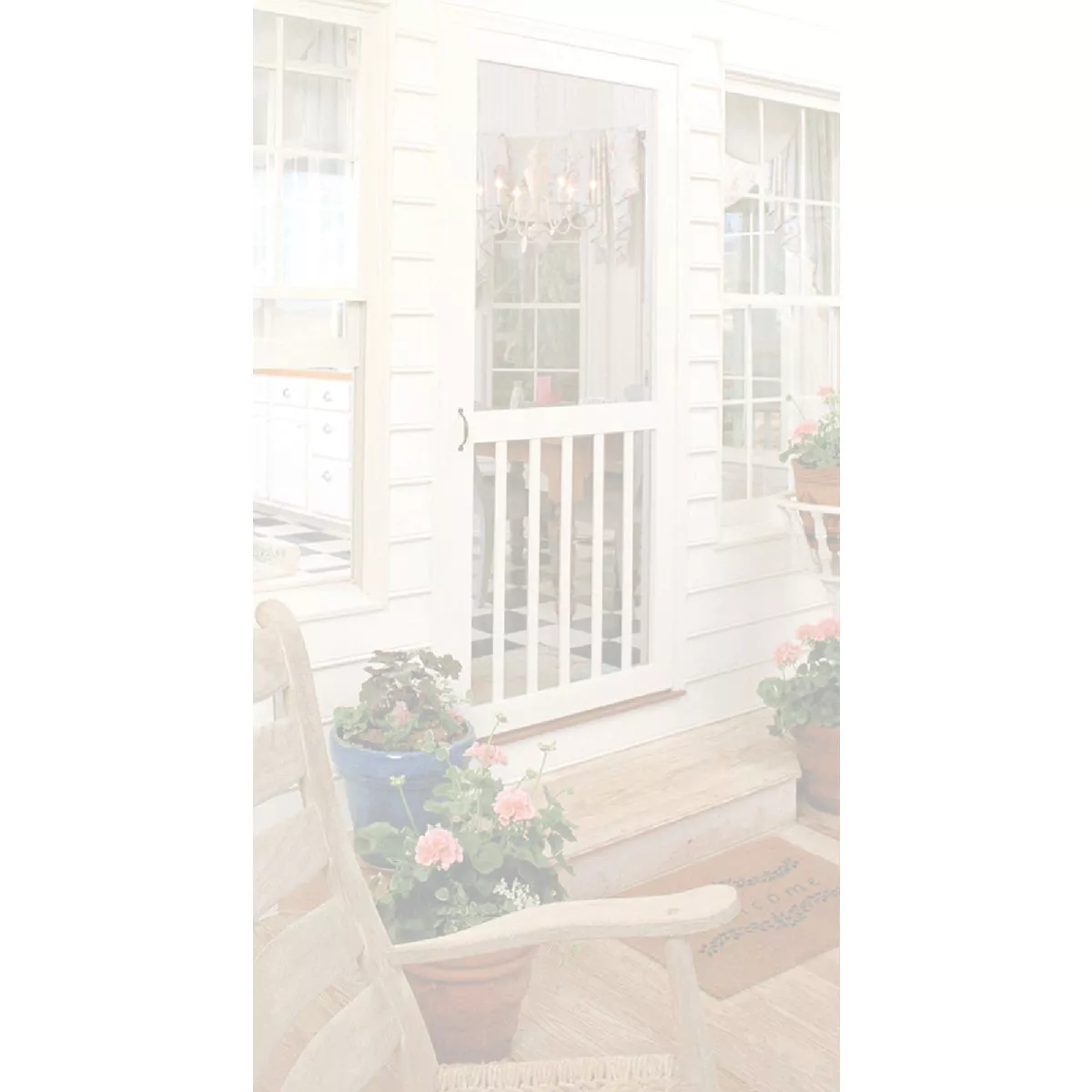 Snavely Kimberly Bay 32 In. W x 80 In. H x 1 In. Thick White Vinyl 5-Bar Screen Door - photo 3