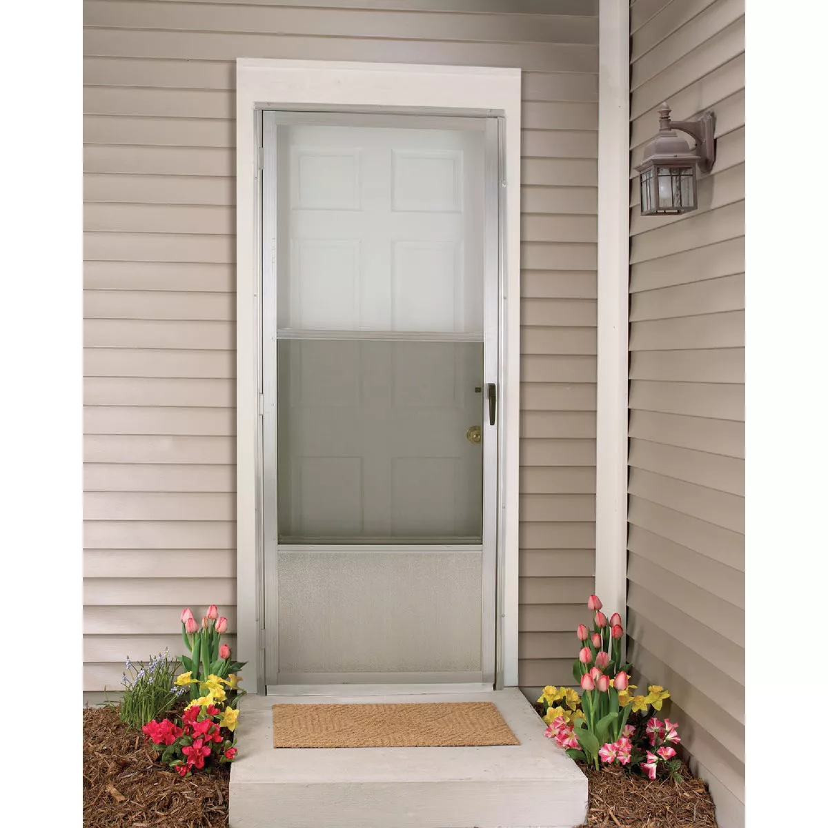 Croft Imperial Style 32 In. W x 80 In. H x 1 In. Thick Mill Self-Storing Aluminum Storm Door - photo 2