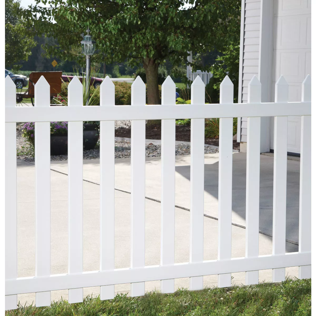 Outdoor Essentials 4 Ft. H. x 8 Ft. L. Spaced White Vinyl Picket Fence - photo 6