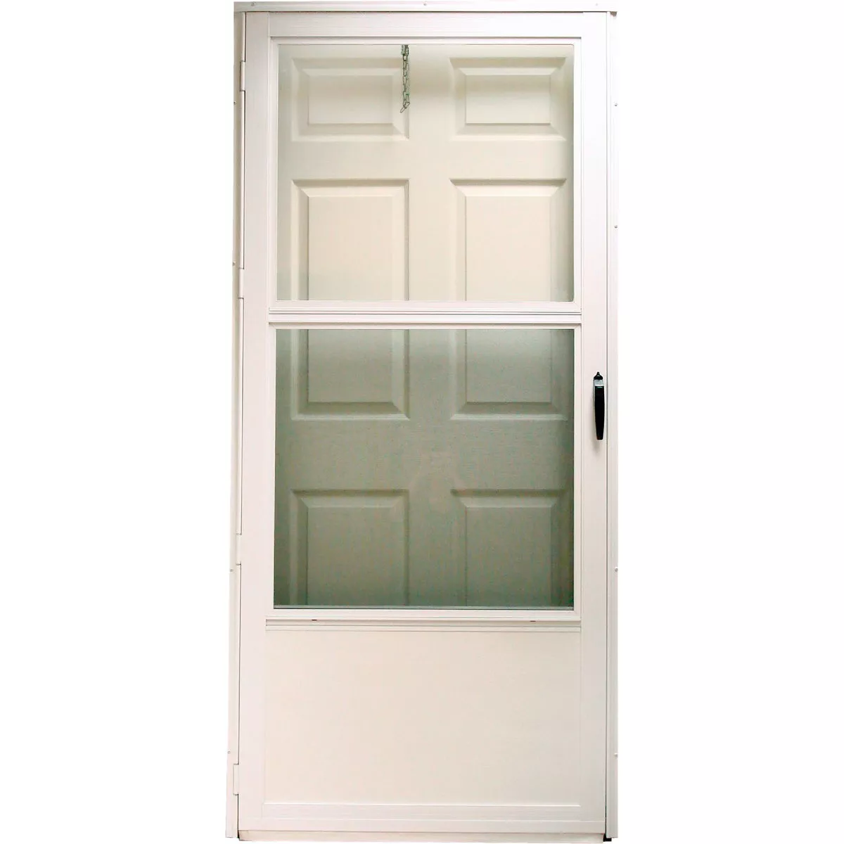 Croft Gibraltar Style 36 In. W x 80 In. H x 1-1/4 In. Thick White Self-Storing Aluminum Storm Door - photo 2