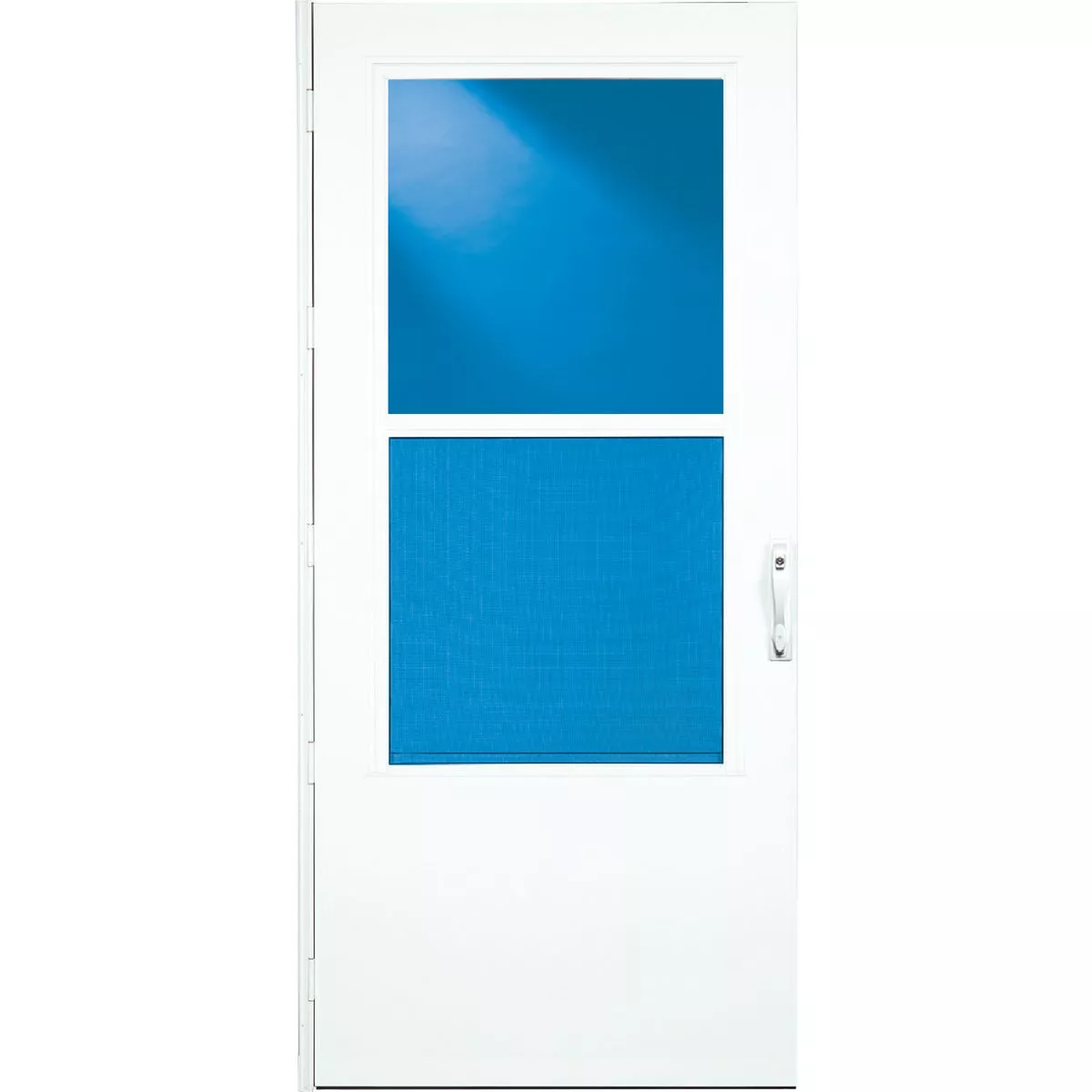 Larson Life-Core DuraTech 36 In. W x 80 In. H x 1 In. Thick White Self-Storing Storm Door - photo 2