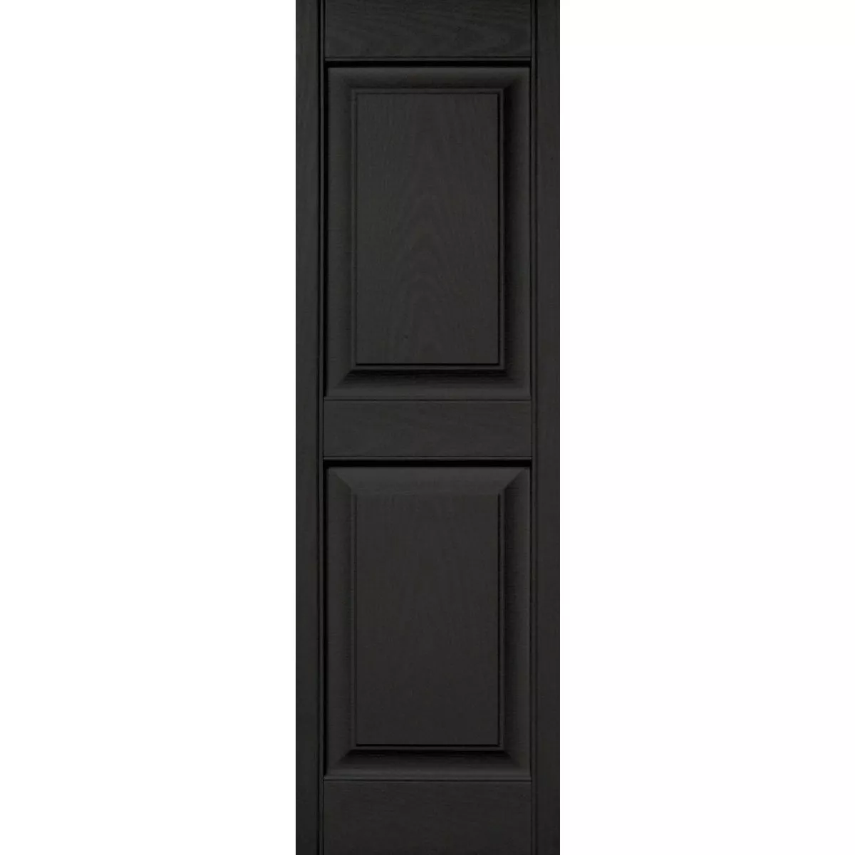 Builders Edge 15 in. x 47 in. Black Panel Shutter, (2-Pack)