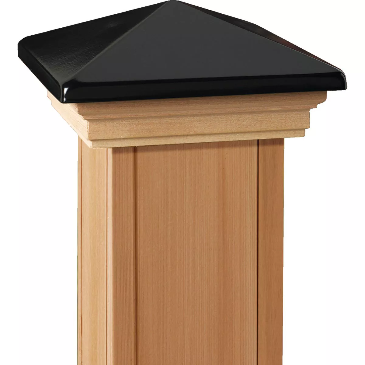 Deckorators 6 In. x 6 In. Plastic Top, Cedar Base Press-On Post Cap