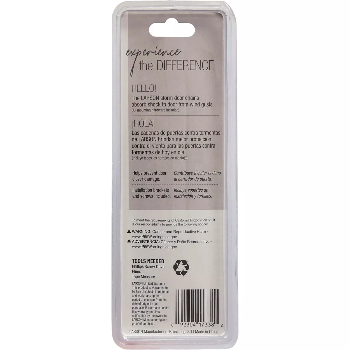 Larson Storm Door Wind Chain, Black - photo 3