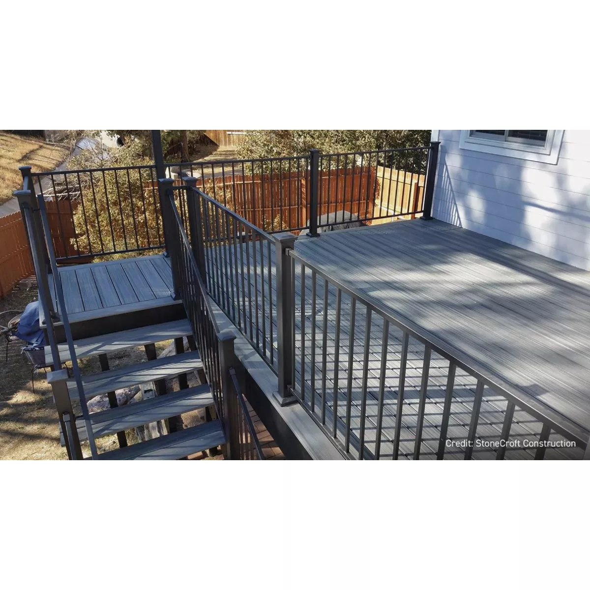 First Alert Pro Series 3 ft. H x 8 ft. W Black Galvanized Steel 2-Rail Fence Panel