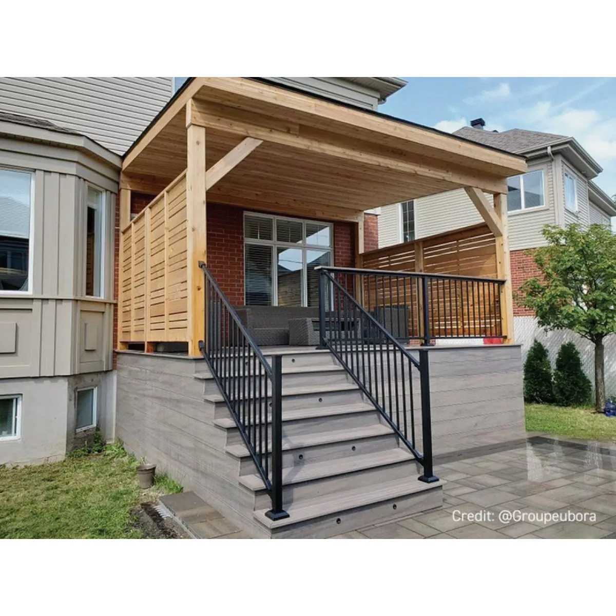 FORTRESS Fe26 34 in. H x 6 ft. W Black Steel Adjustable Railing Stair Panel