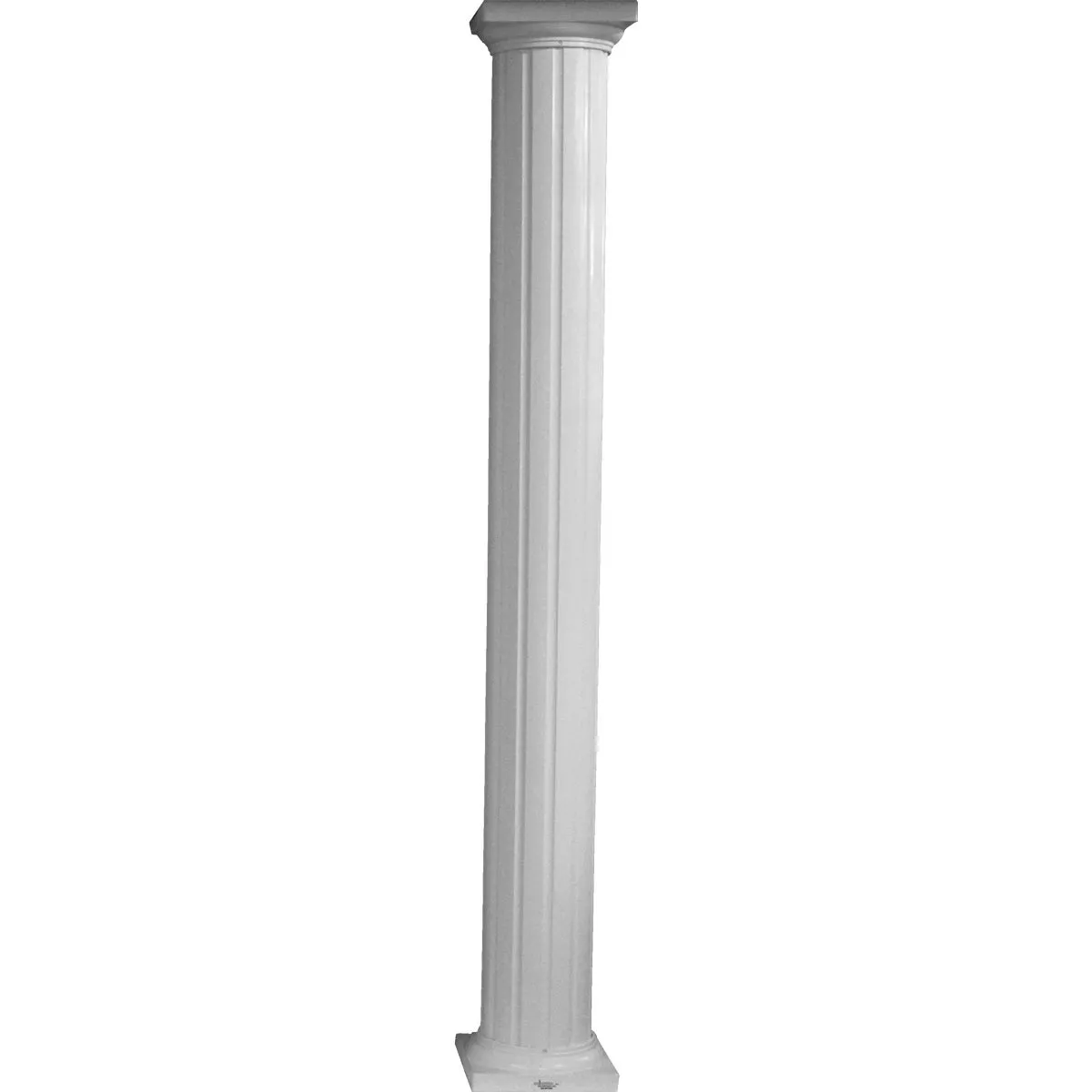 Crown Column 8 In. x 8 Ft. White Powder Coated Round Fluted Aluminum ...