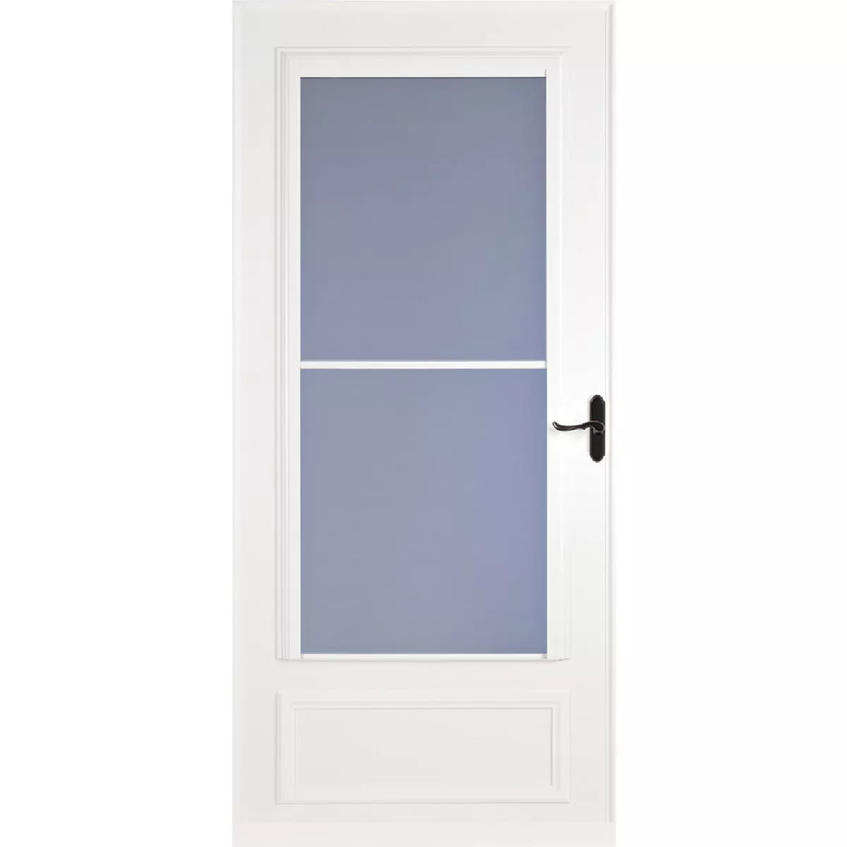 Larson Screenaway Lifestyle 36 In. W x 81 In. H x 1 In. Thick White Mid View DuraTech Storm Door