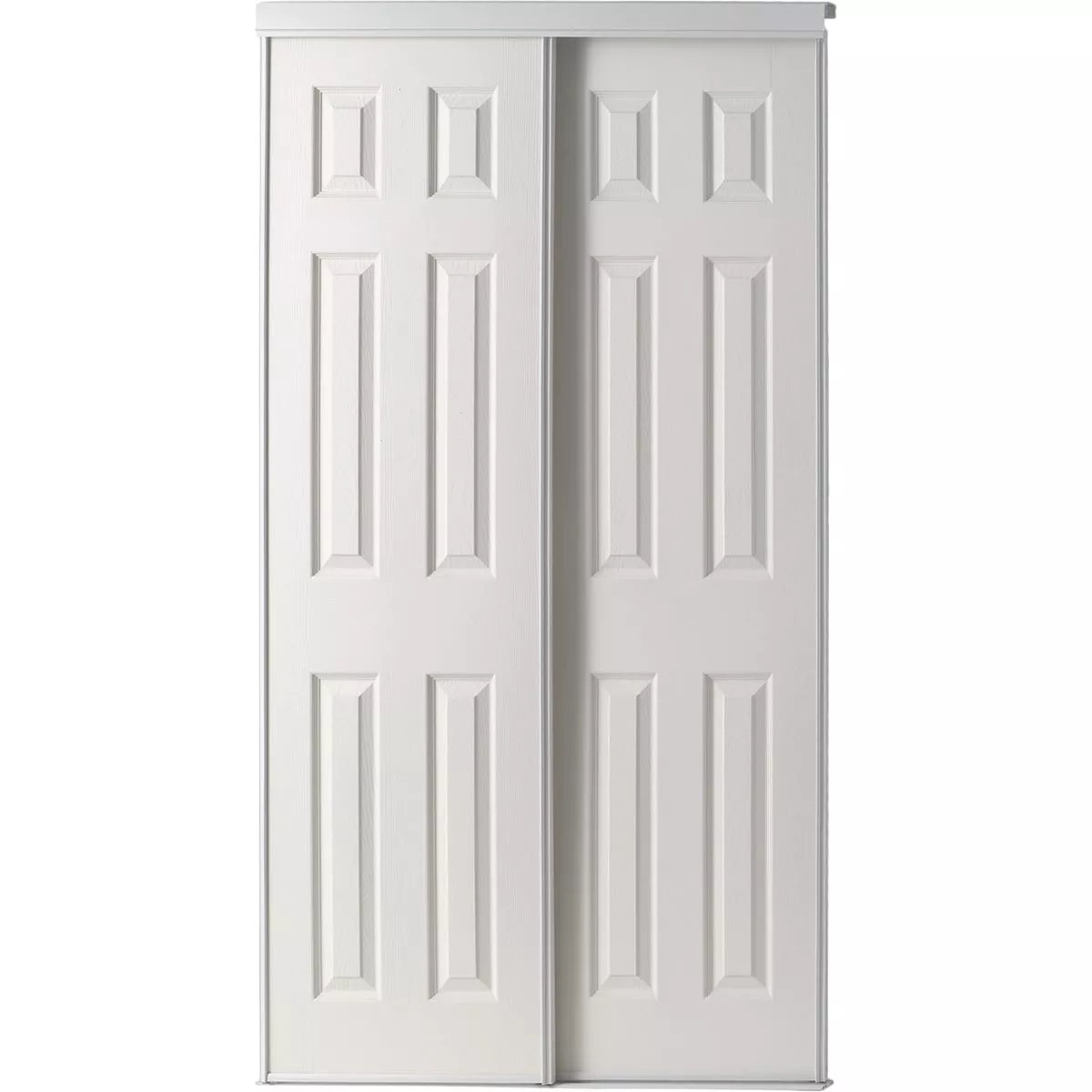 Colonial Elegance 72 In. W x 80-1/2 In. H Six-Panel White Woodgrain Bypass Door