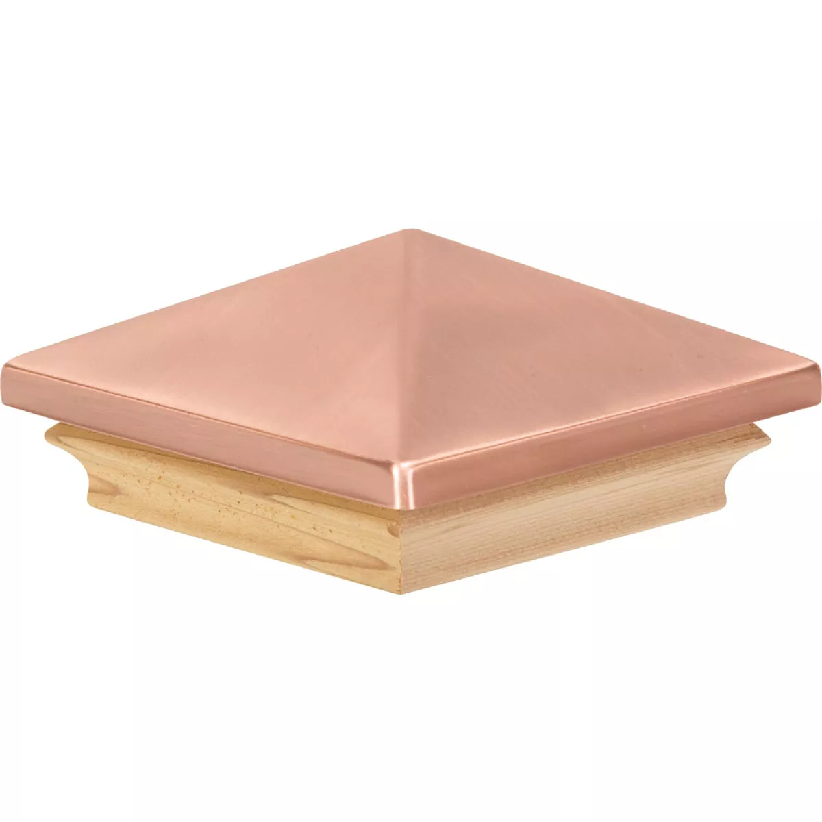 Deckorators 4 In. x 4 In. Plastic Top, Cedar Base Press-On Post Cap