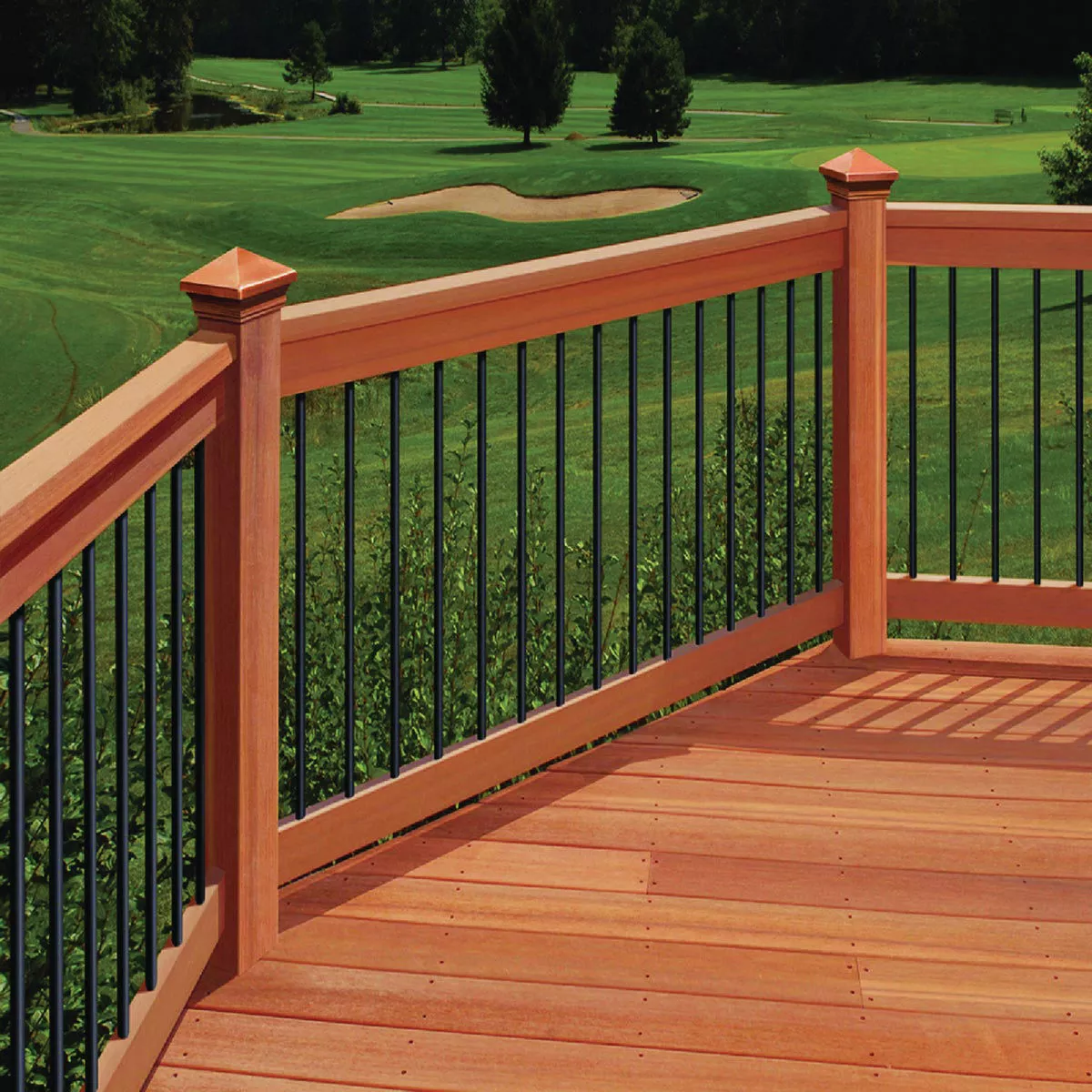 Fortress Building Products 3/4-in x 32-in Balusters Black Sand Metal Round Deck Baluster (10-Pack)