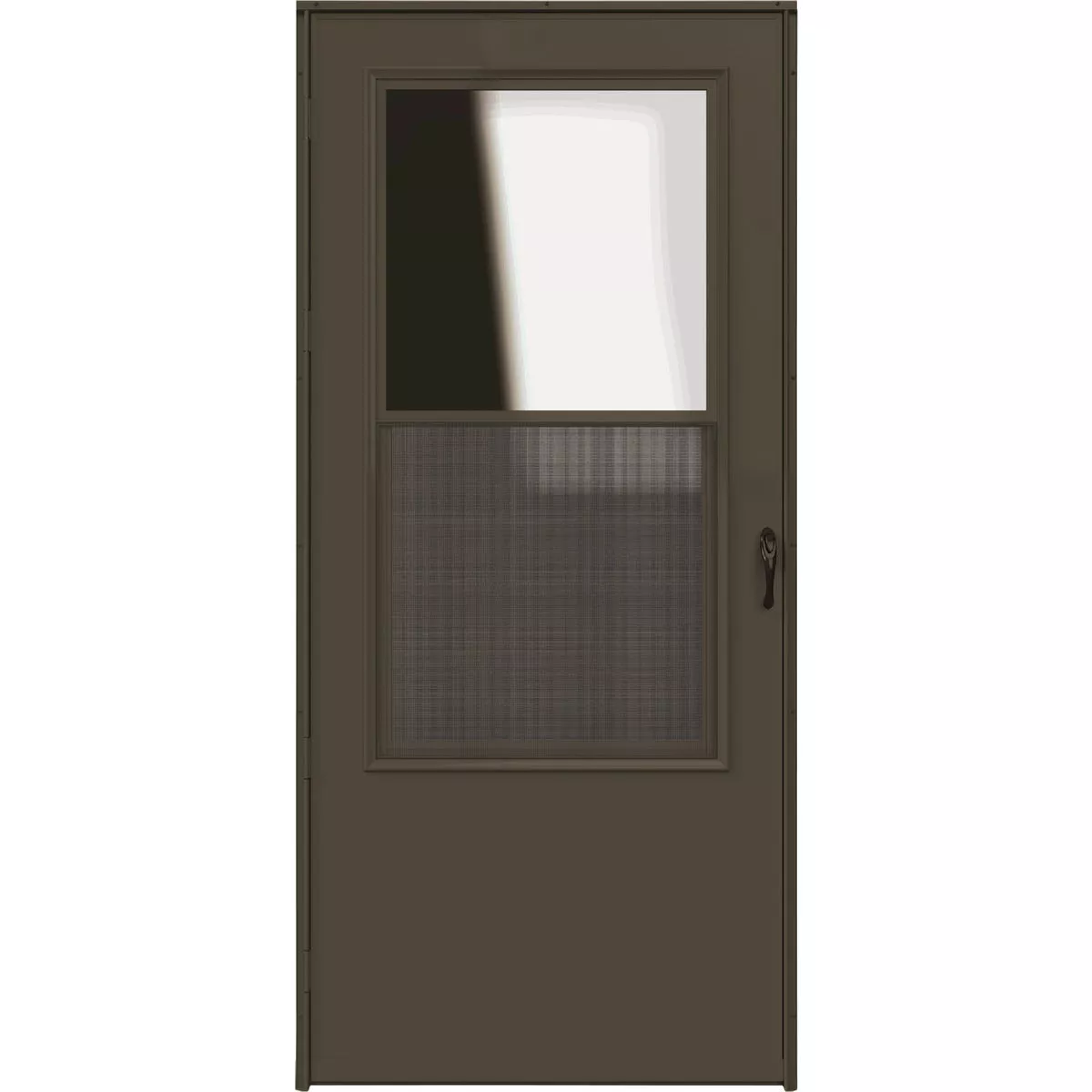 Larson 32 In. W x 80 In. H Brown Single-Vent Solid Wood Core Storm Door