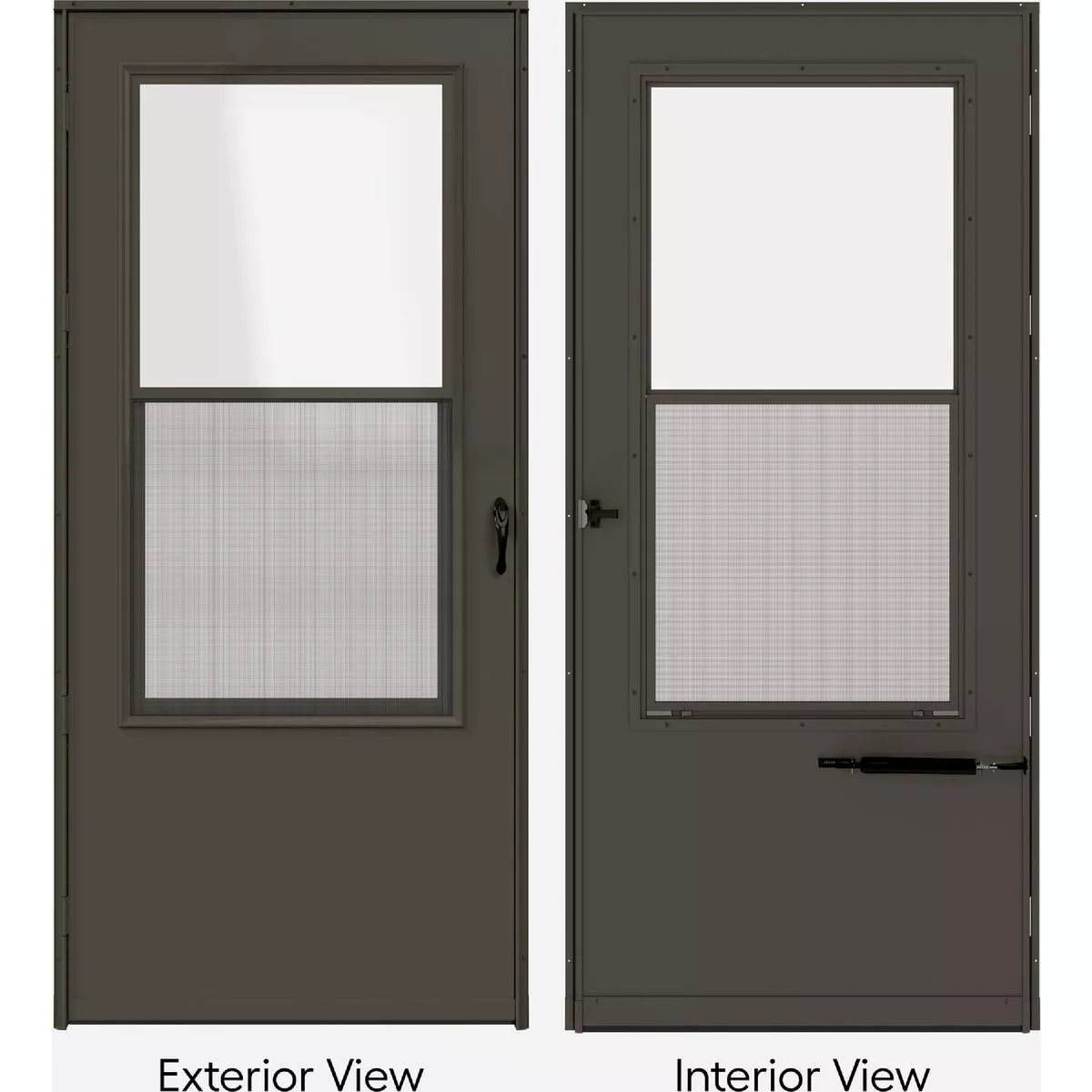 Larson 32 In. W x 80 In. H Brown Single-Vent Solid Wood Core Storm Door - photo 2
