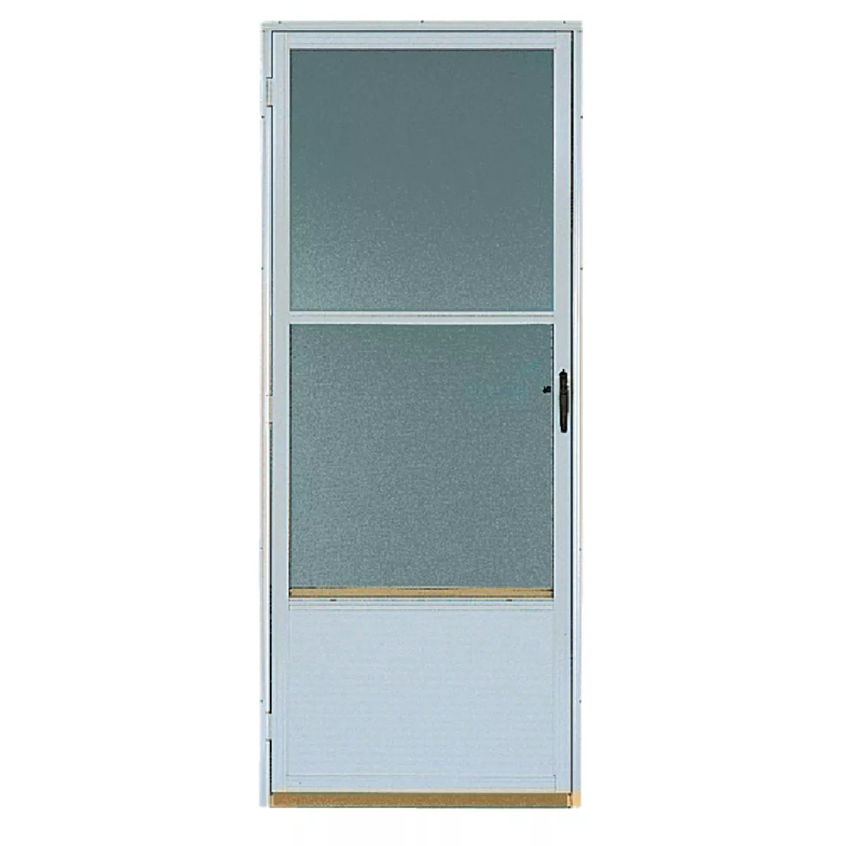 Croft Continental Style 36 In. W x 80 In. H x 1-1/4 In. Thick White Self-Storing Aluminum Storm Door