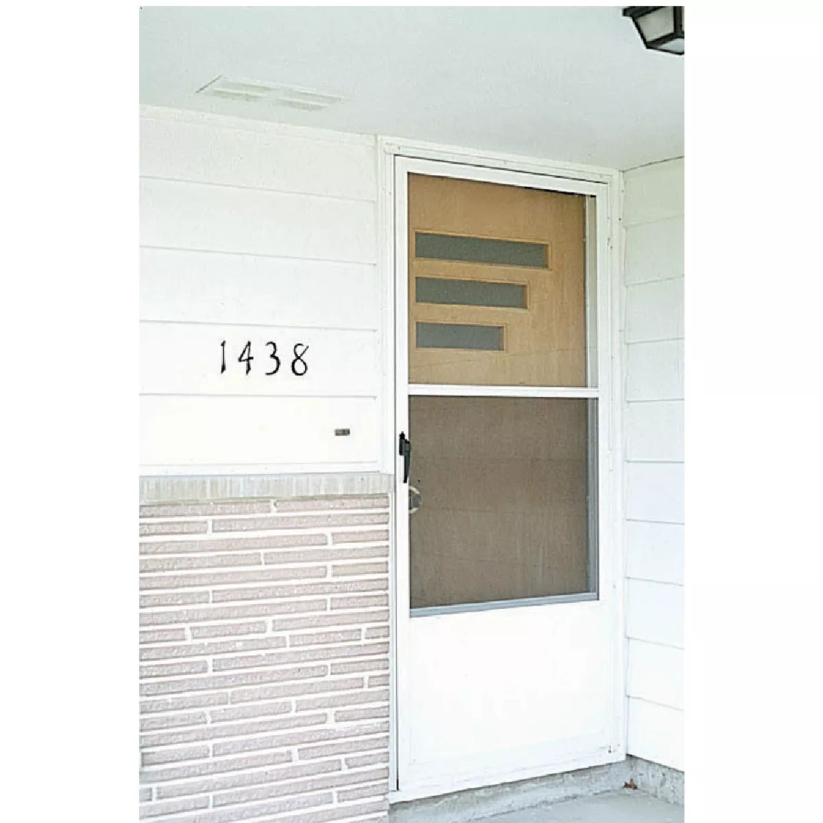 Croft Continental Style 36 In. W x 80 In. H x 1-1/4 In. Thick White Self-Storing Aluminum Storm Door - photo 2