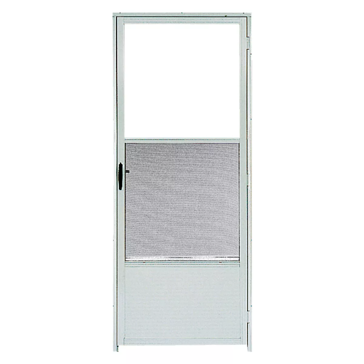 Croft Continental Style 36 In. W x 80 In. H x 1-1/4 In. Thick White Self-Storing Aluminum Storm Door