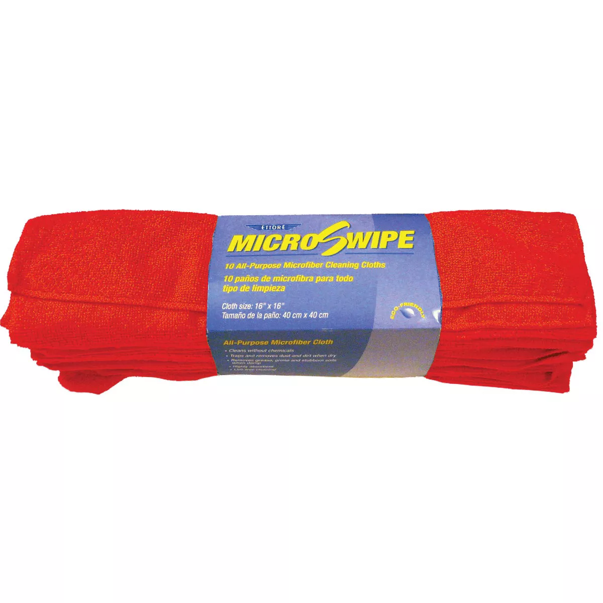 Ettore MicroSwipe 16 In. x 16 In. All Purpose Red Microfiber Cleaning Cloth