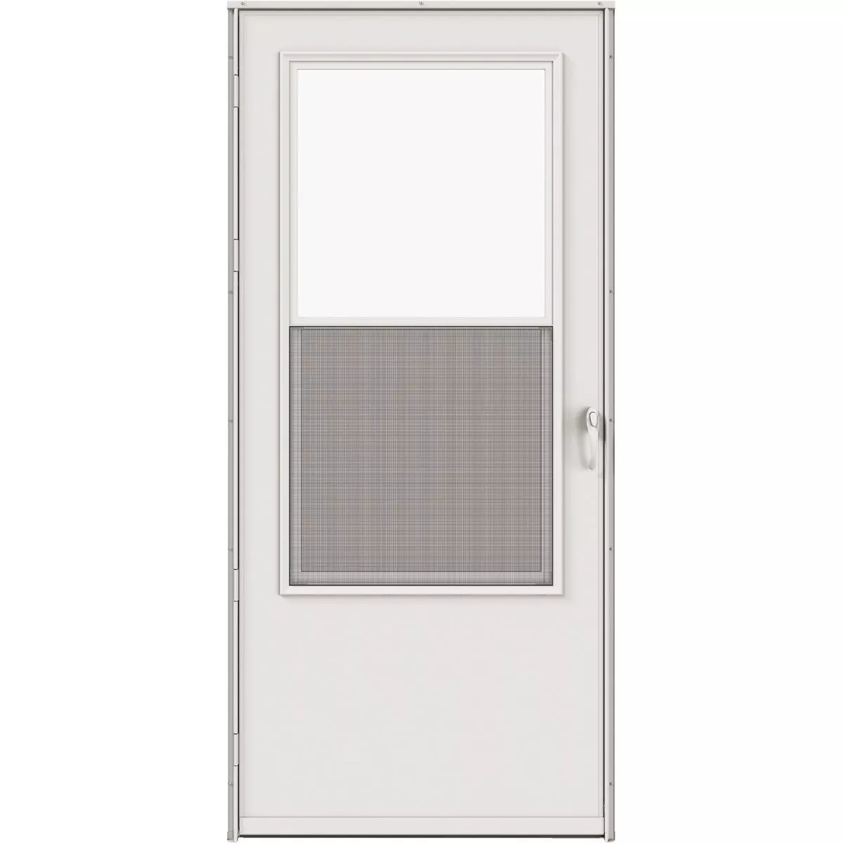Larson 32 In. W x 80 In. H x 1 In. Thick White Self-Storing Vinyl Storm Door