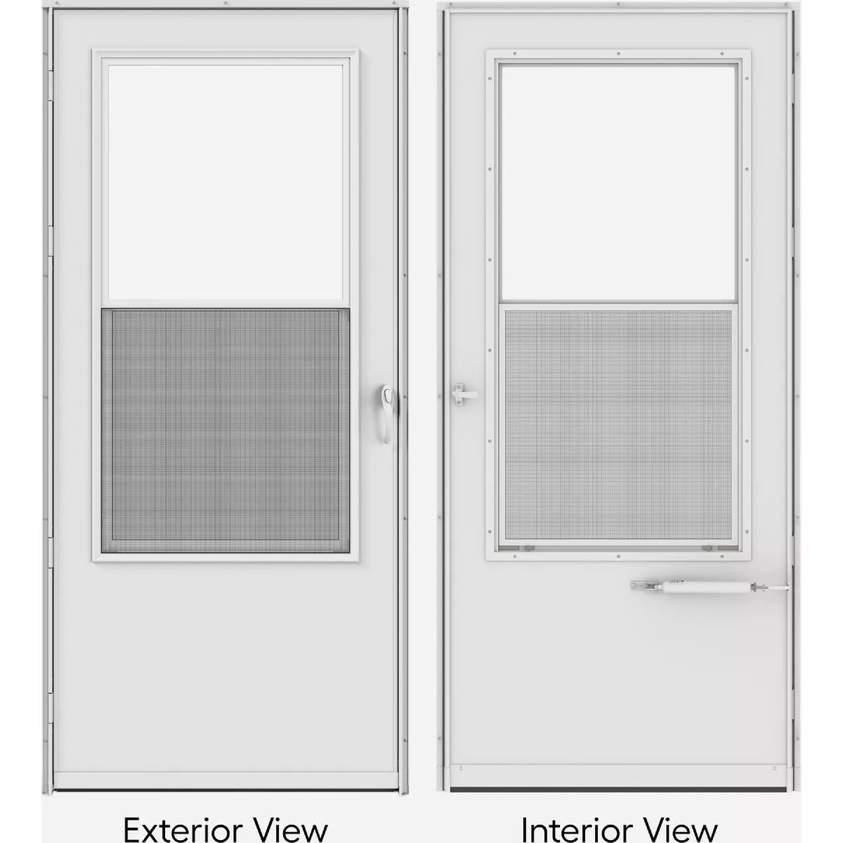 Larson 32 In. W x 80 In. H x 1 In. Thick White Self-Storing Vinyl Storm Door - photo 5