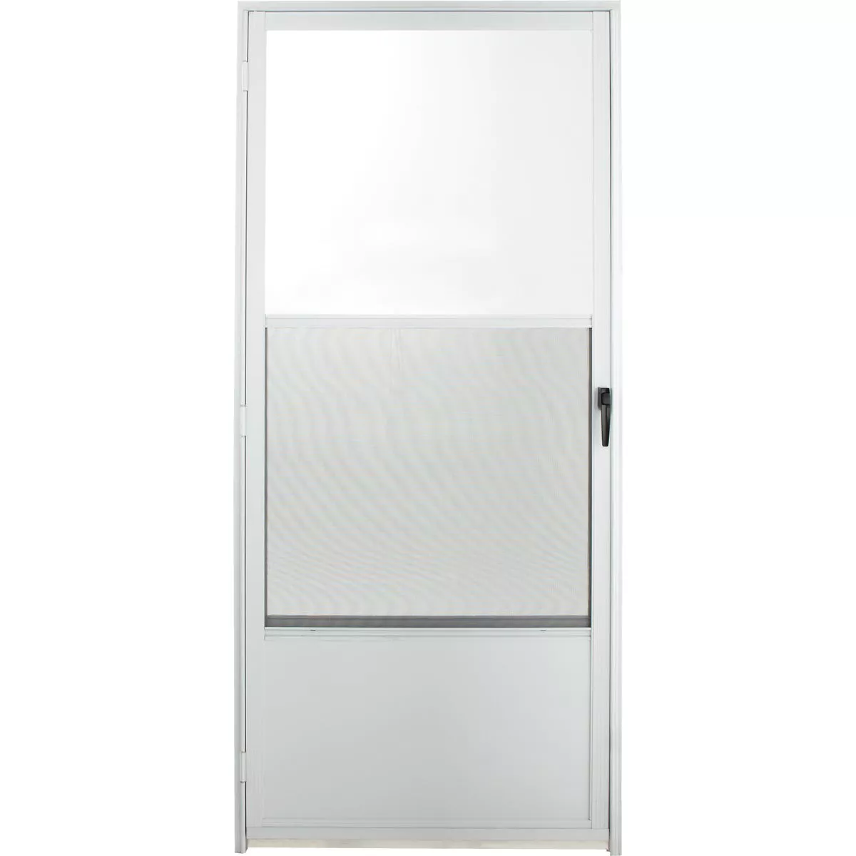 Croft Imperial Style 36 In. W x 80 In. H x 1 In. Thick Right Hinge White Self-Storing Aluminum Storm Door