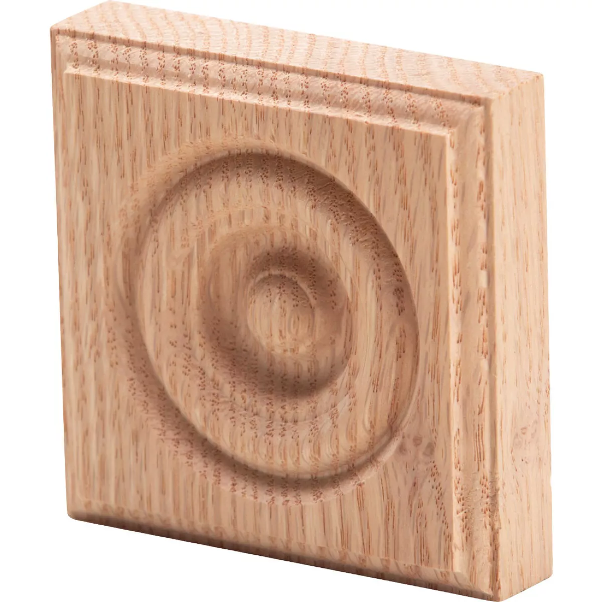 House of Fara 7/8 In. x 3-1/2 In. Unfinished Red Oak Rosette Block - photo 3
