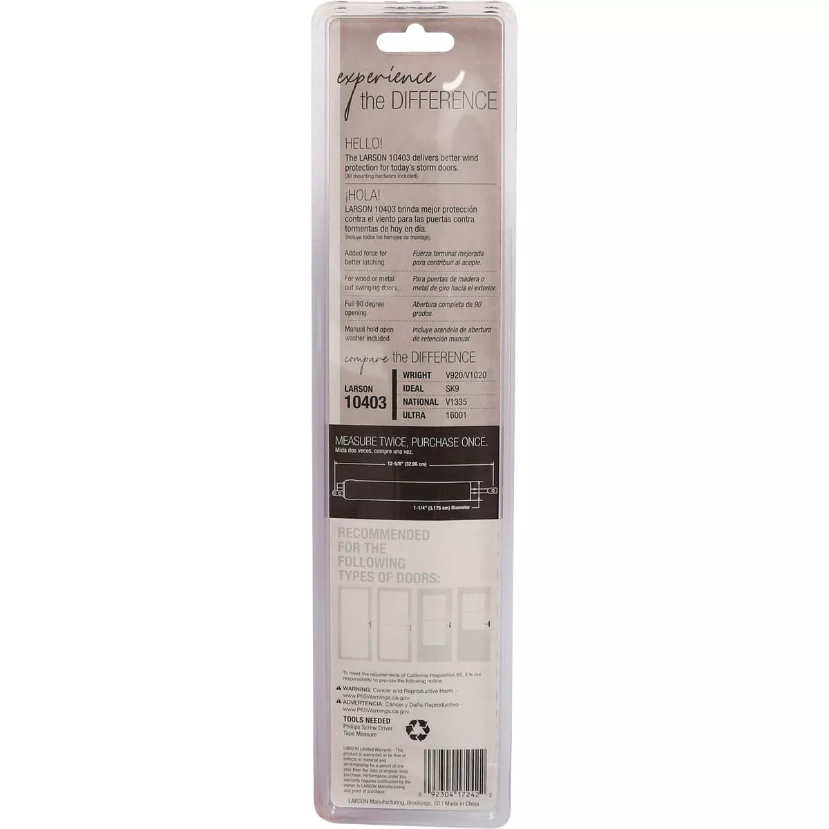 Larson White Standard Duty Storm Door Closer - photo 3