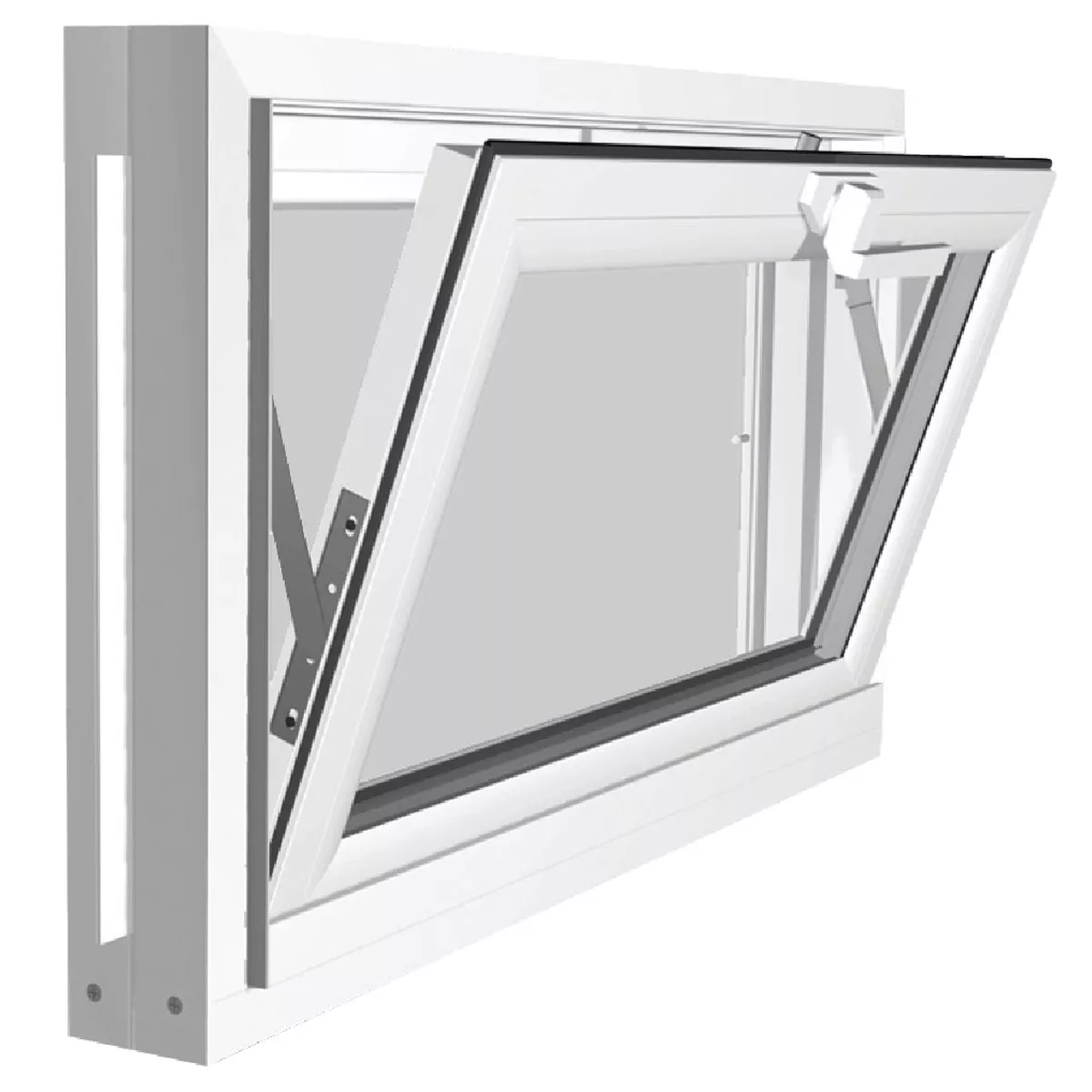 Northview Hemlock Hopper 32 In. W x 15-1/4 In. H White PVC Basement Window - photo 2