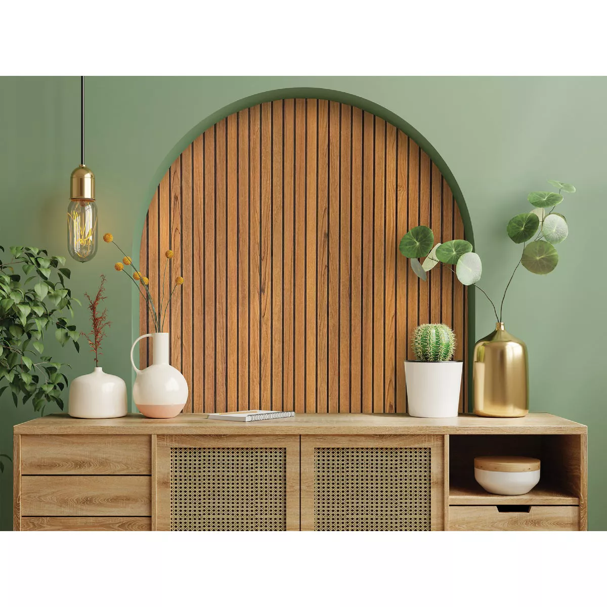 American Pacific 1/4 In. x 4 Ft. x 8 Ft. Fluted Teak Wall Paneling - photo 6