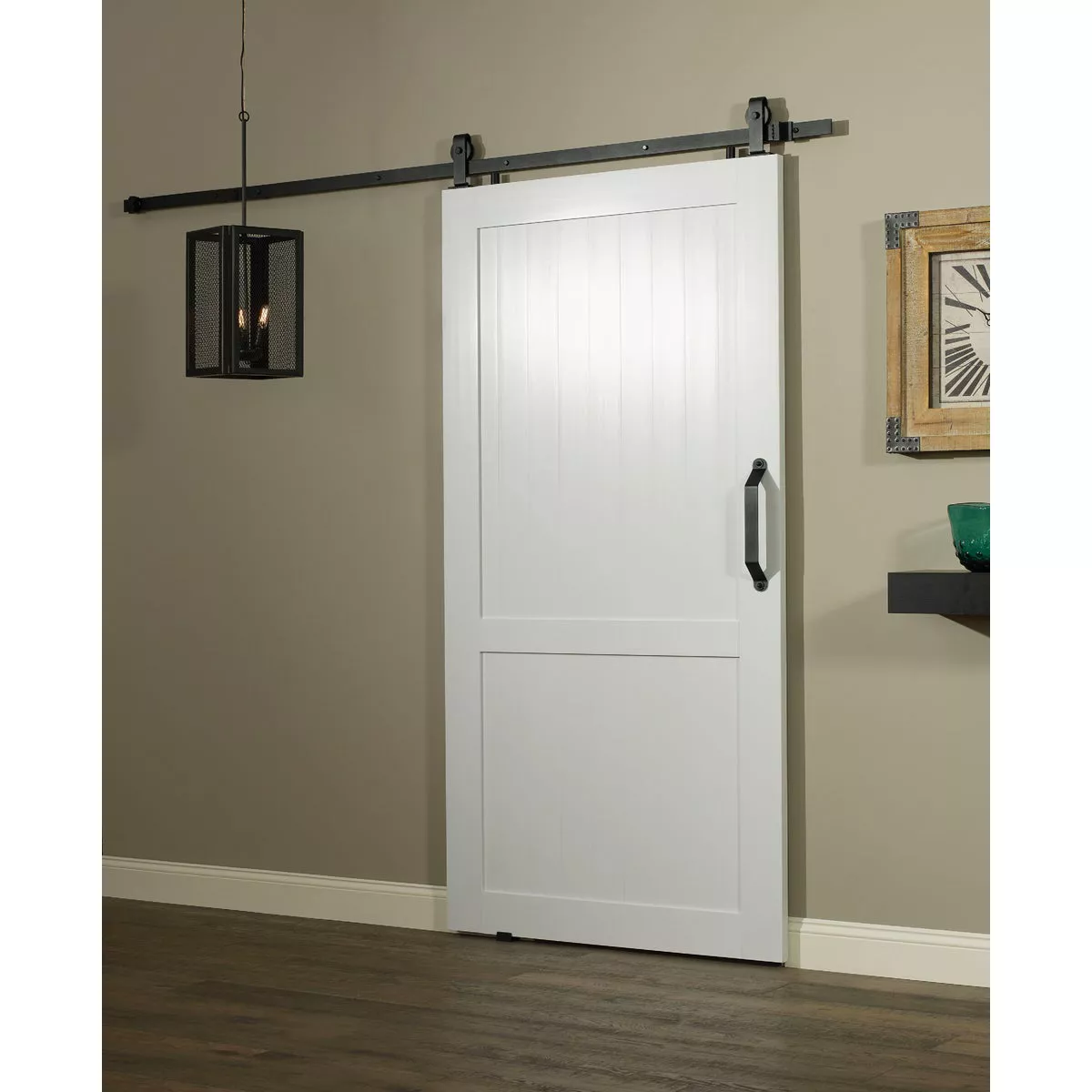Millbrooke 42 In. x 84 In. x 1.3 In. H-Style White PVC Barn Door Kit - photo 2