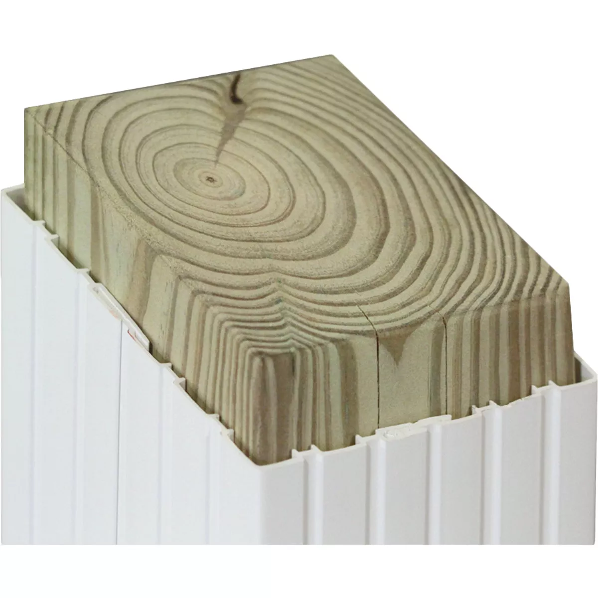 Beechdale 4 In. W. x 4 In. H. x 102 In. L. White PVC Fluted Post Wrap - photo 2