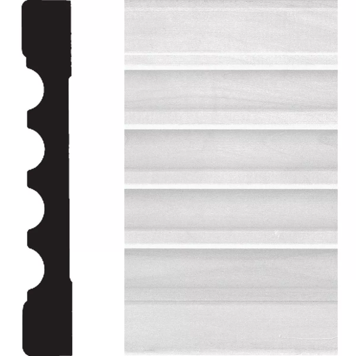 House of Fara 3/4 In. W. x 5-1/4 In. H. x 8 Ft. L. White MDF