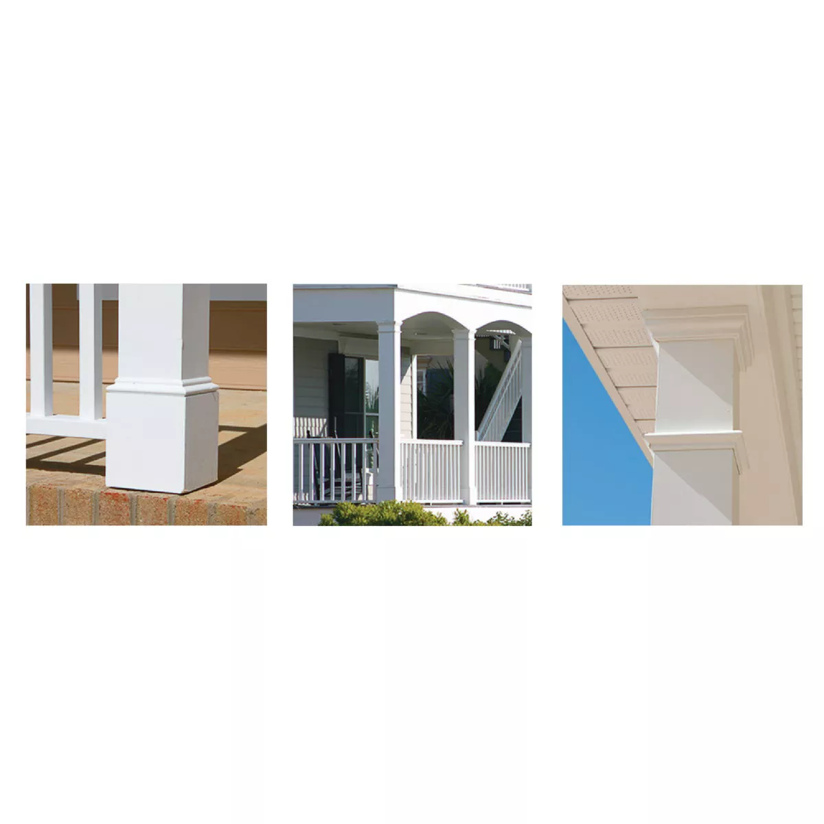 Crown Column DuraSnap 4 In. W x 4 In. H x 102 In. L White PVC Post Wrap ...
