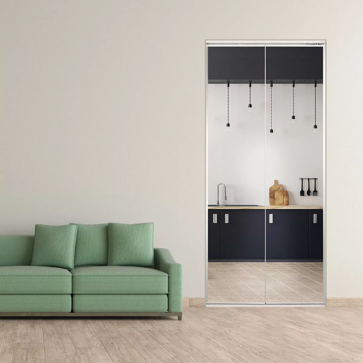 Colonial Elegance 24 In. W x 80-1/2 In. Frameless Mirrored Bifold Door - photo 2