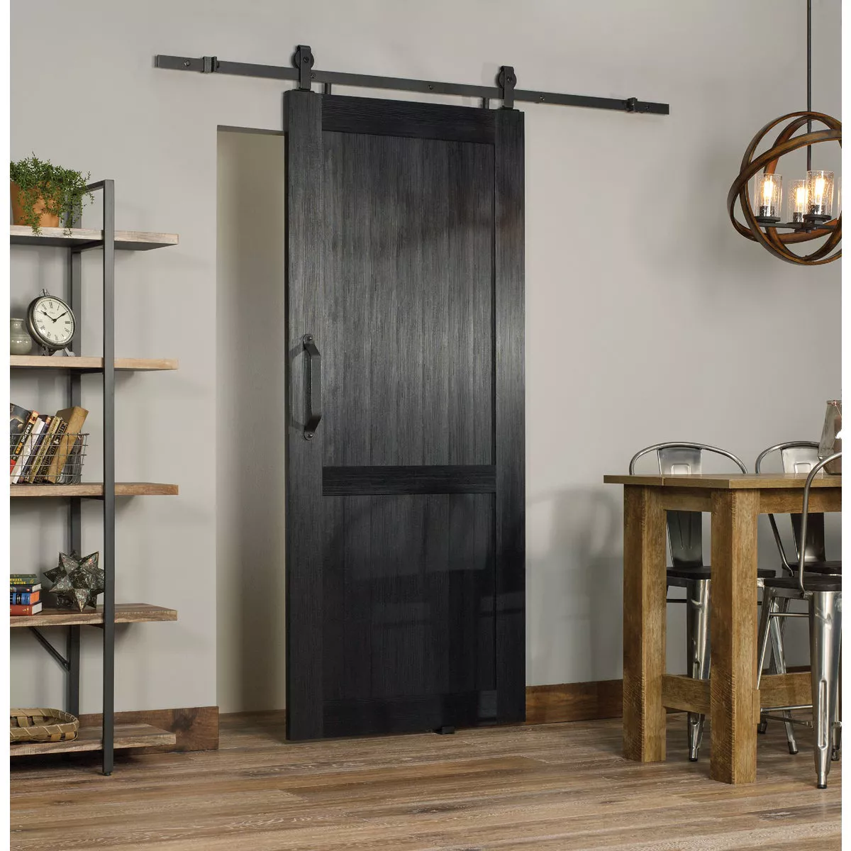 Millbrooke 36 In. x 84 In. x 1.3 In. H-Style Black PVC Barn Door Kit - photo 2