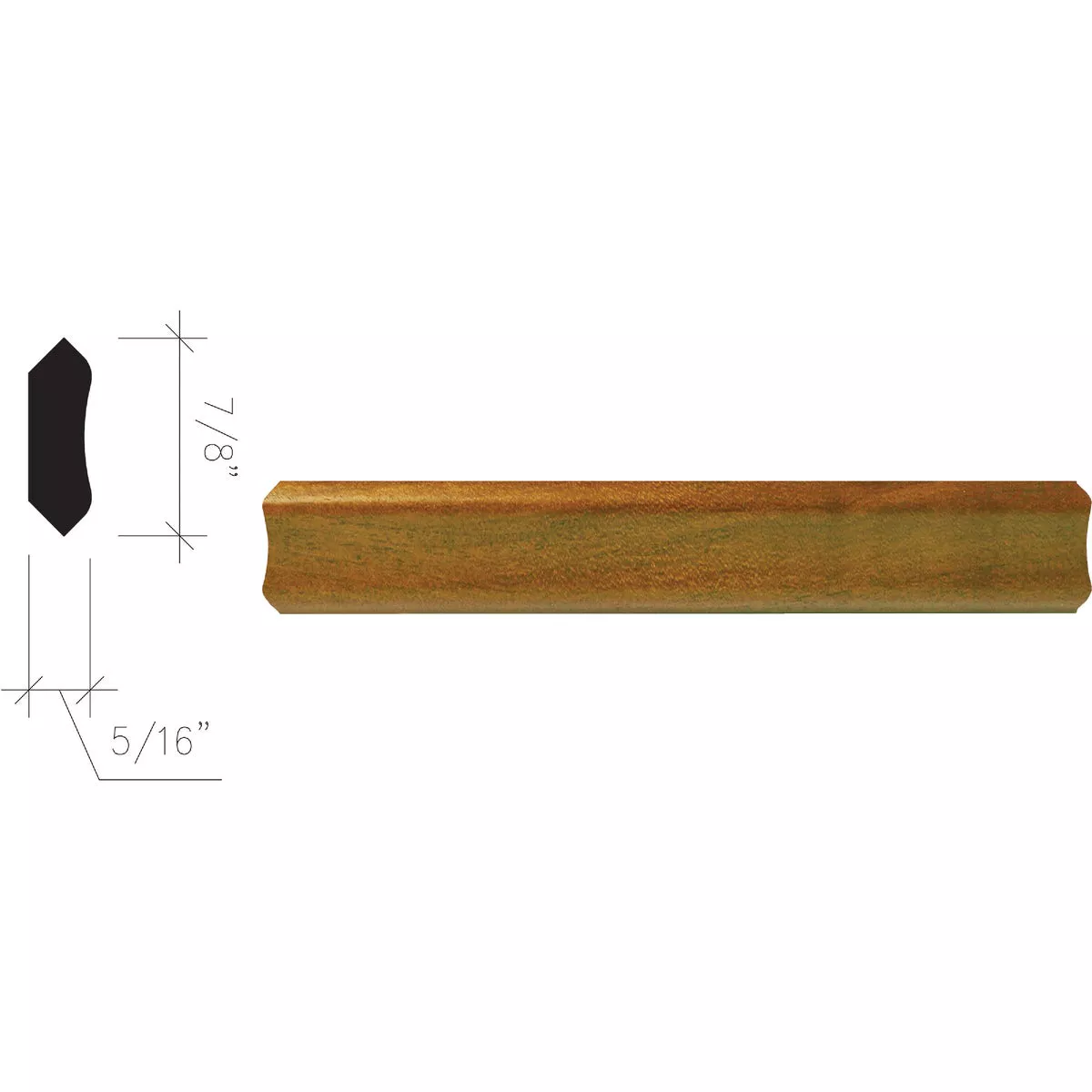 Inteplast Building Products 5/16 In. x 7/8 In. x 8 Ft. Independence Cherry Polystyrene Inside Corner Molding
