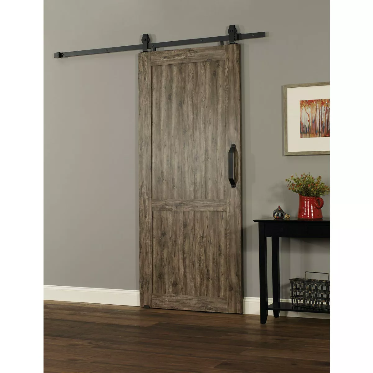 Millbrooke 42 In. x 84 In. x 1.3 In. H-Style Weathered Gray PVC Barn Door Kit - photo 2