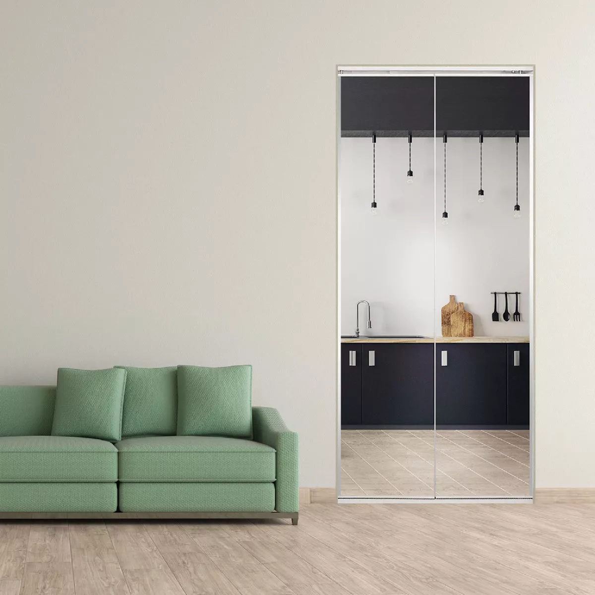 Colonial Elegance 36 In. W x 80-1/2 In. Frameless Mirrored Bifold Door - photo 2