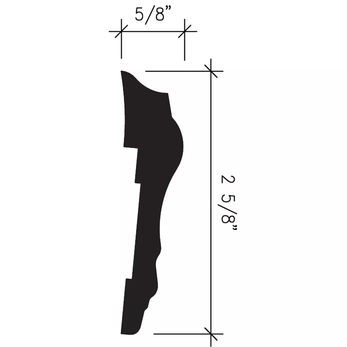 Inteplast Building Products 5/8 In. x 2-5/8 In. x 8 Ft. Majestic Oak Polystyrene Chair Rail Molding - photo 4