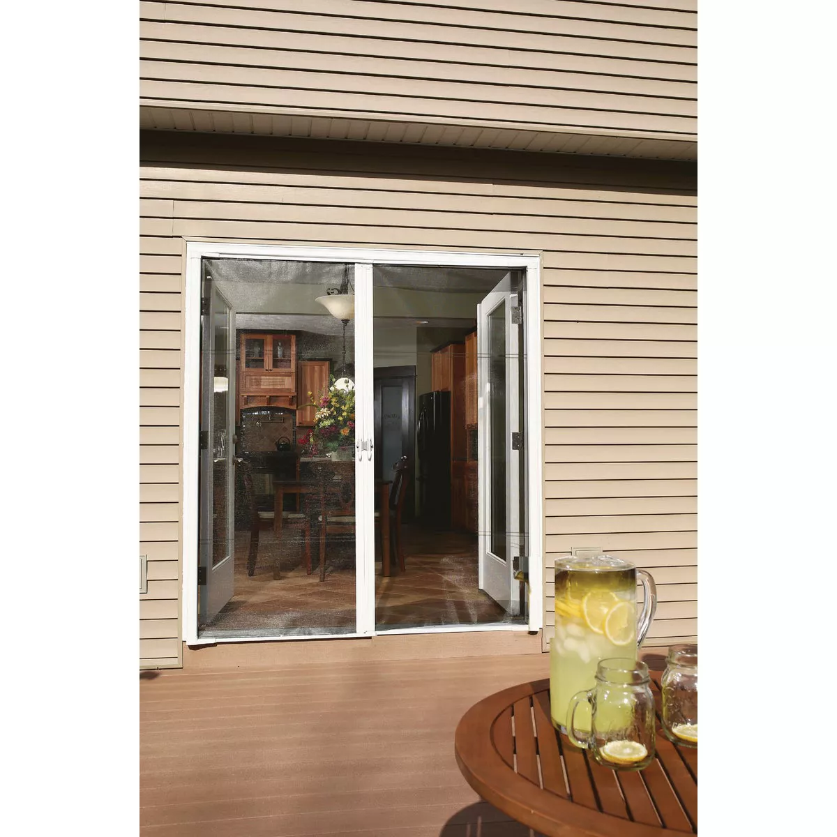 Larson Brisa 68 In. To 72 In. W x 80 In. to 81 In. H Double Door White Retractable Screen - photo 2
