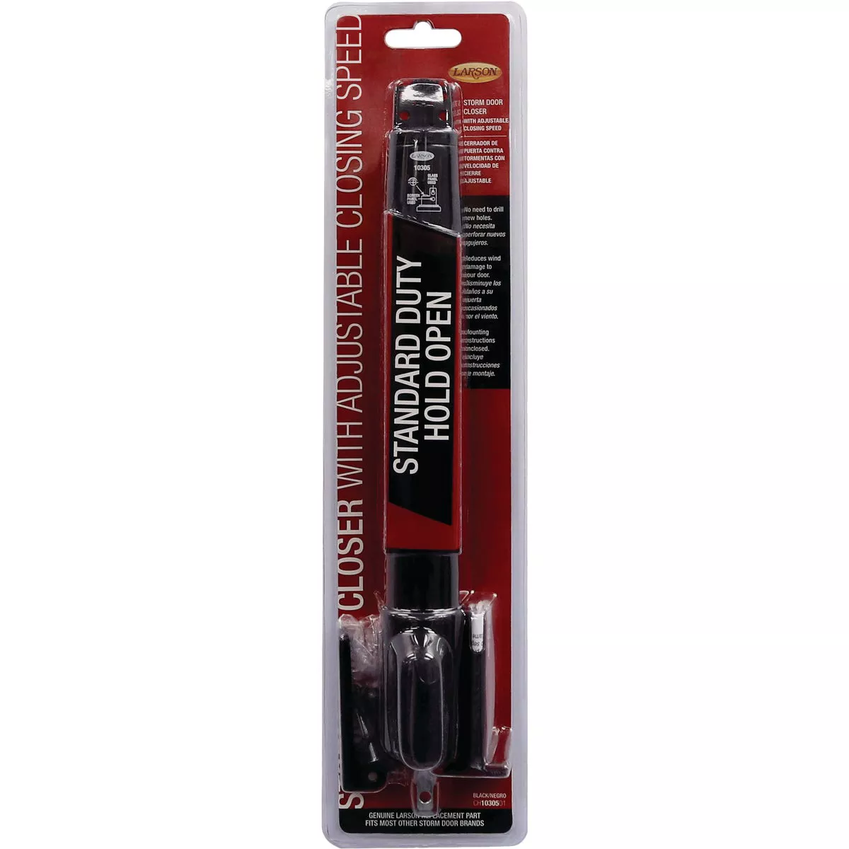 Larson Black Standard Duty Storm Door Closer with Hold Open - photo 2