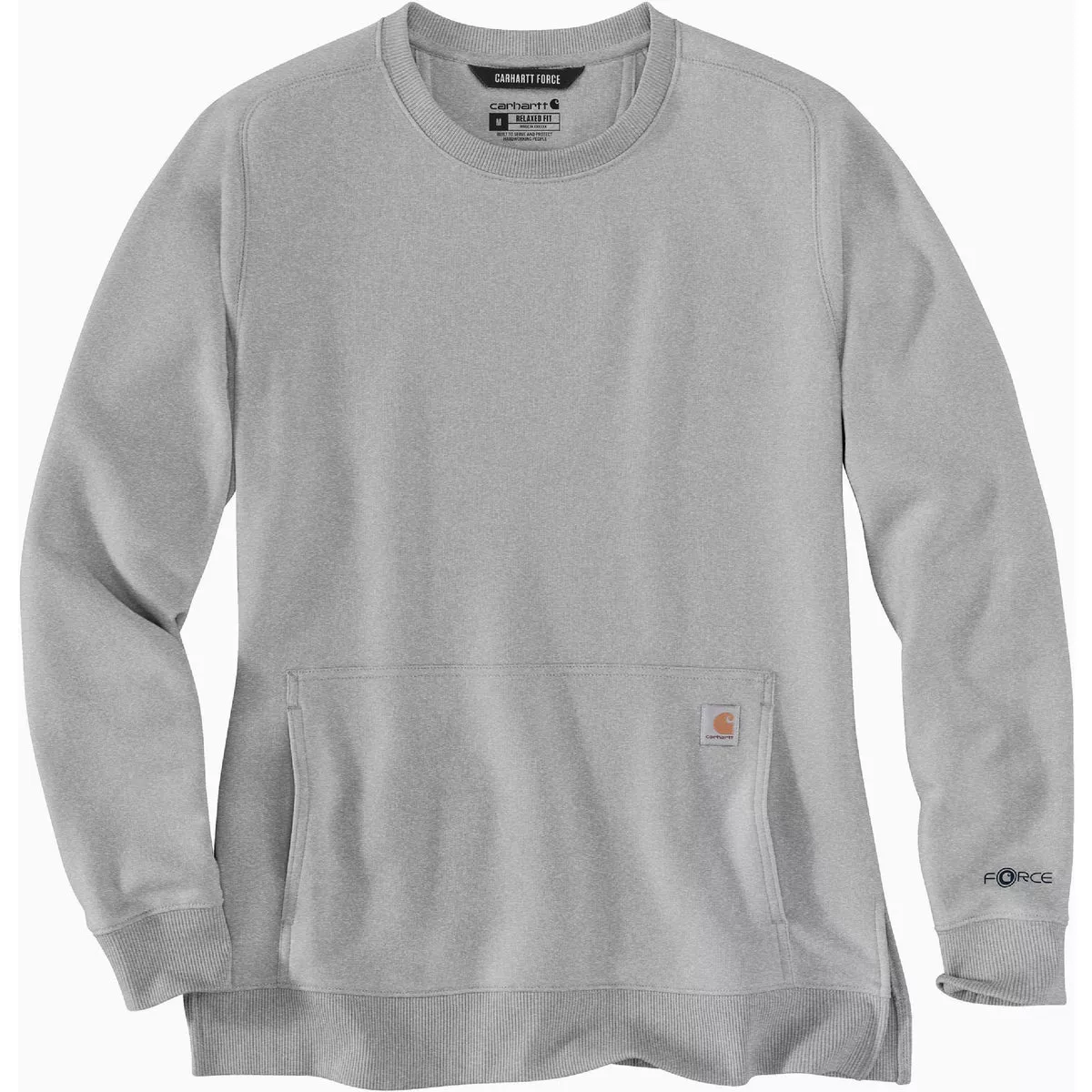 Carhartt Force Women's Medium Regular Asphalt Heather Lightweight Sweatshirt, Relaxed Fit