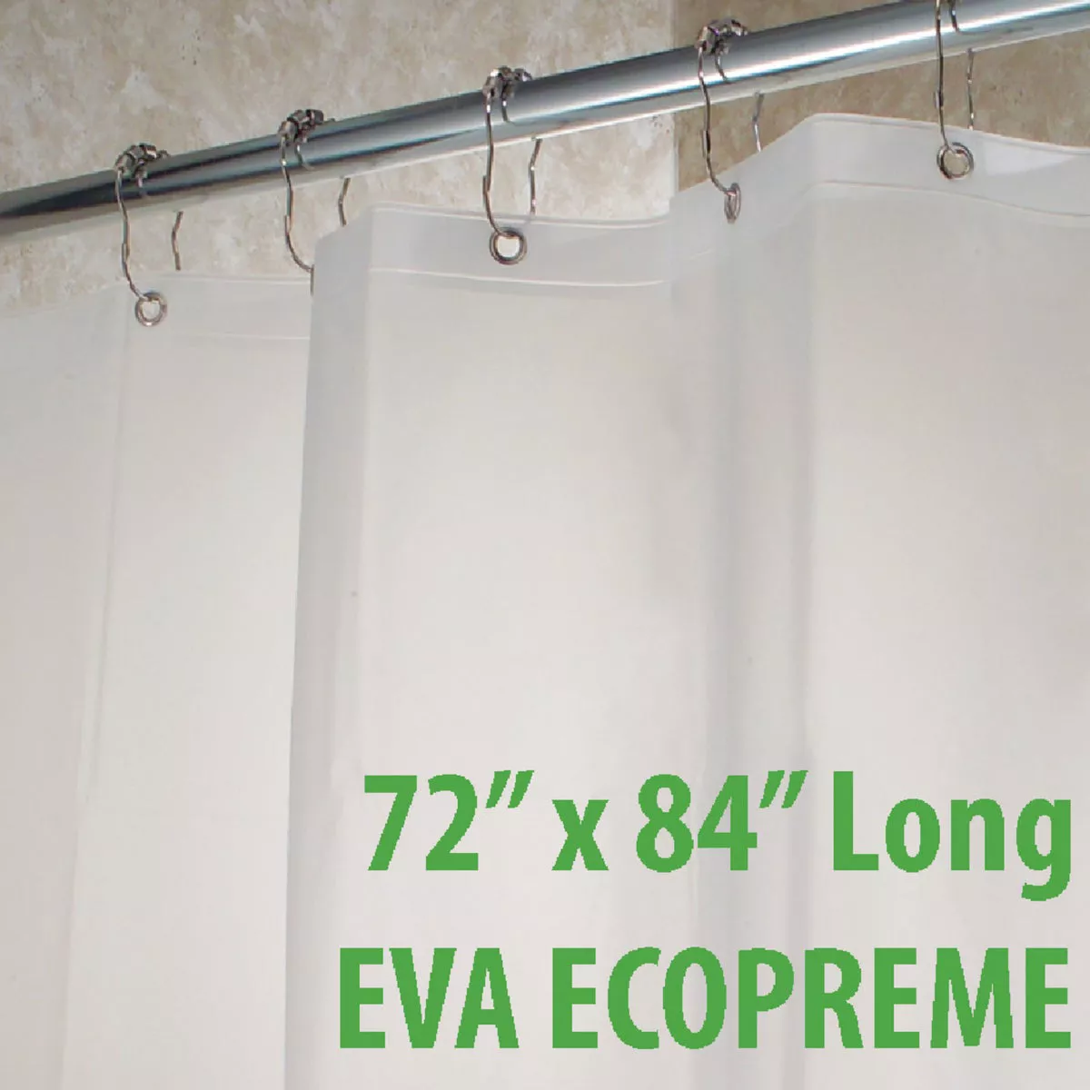 InterDesign 72 In. x 84 In. Clear Frost EVA Shower Curtain Liner