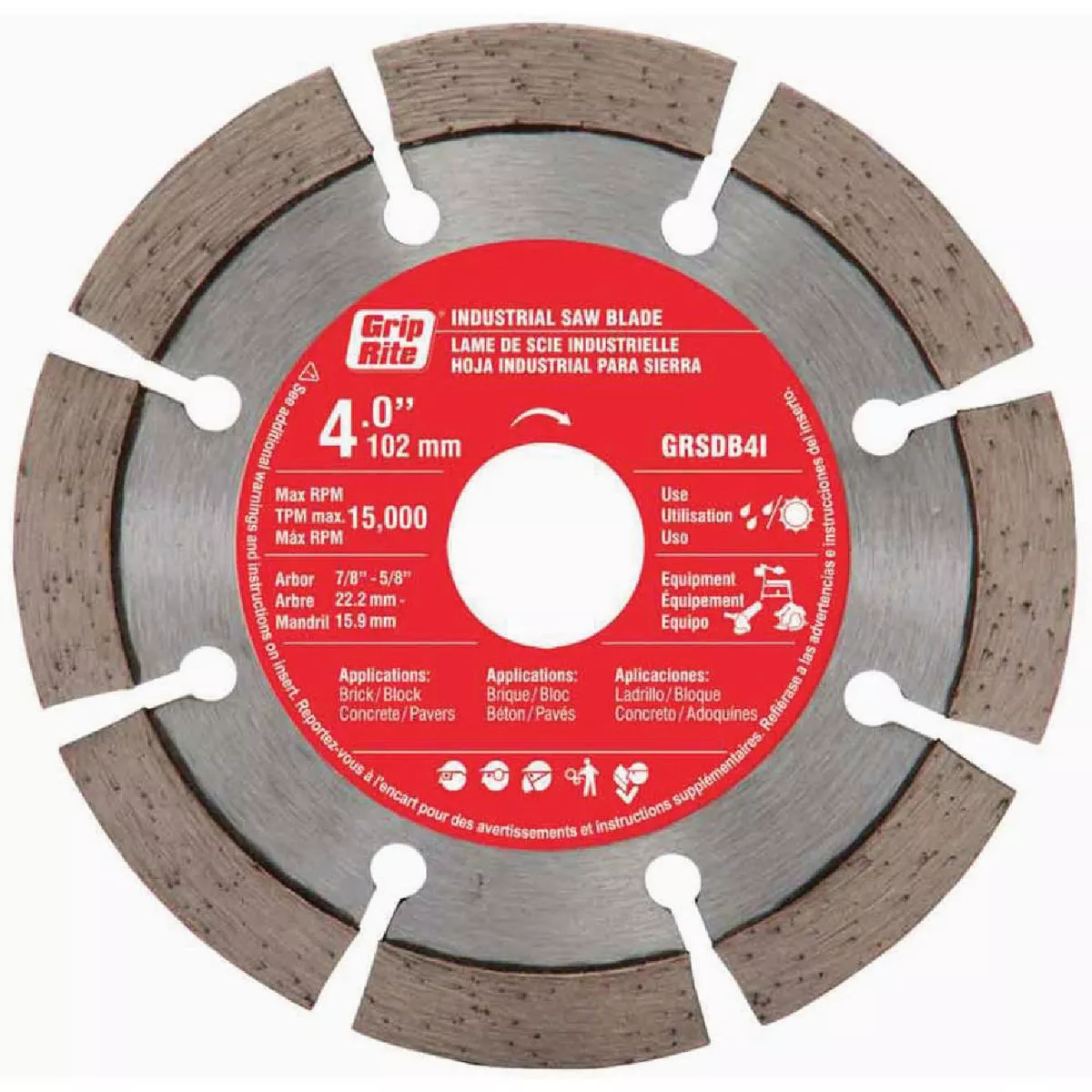 Grip-Rite 4 In. Segmented Rim Dry/Wet Diamond Blade