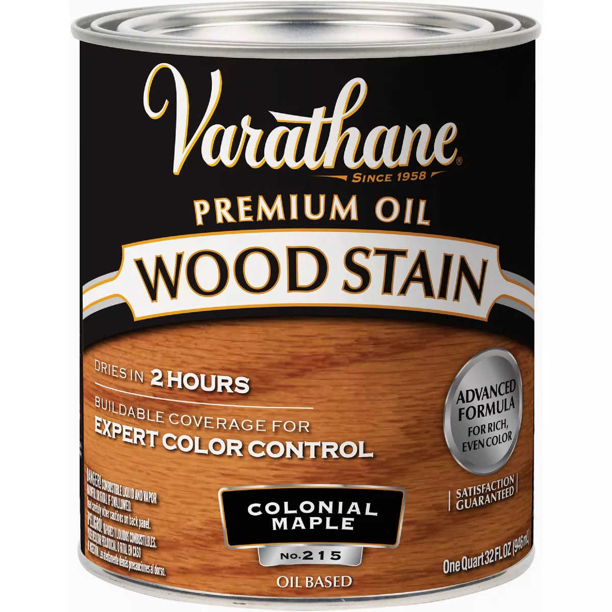 Varathane Premium Oil-Based Interior Wood Stain, Colonial Maple, 1 Qt.