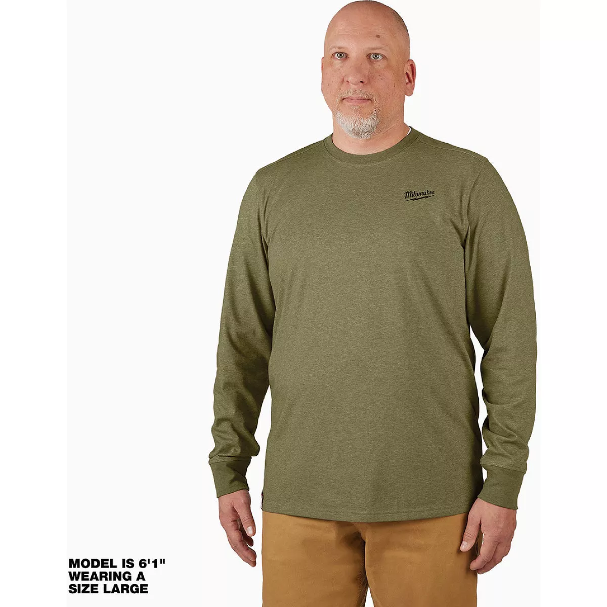 Milwaukee Large Green Long Sleeve Unisex Hybrid Work Shirt