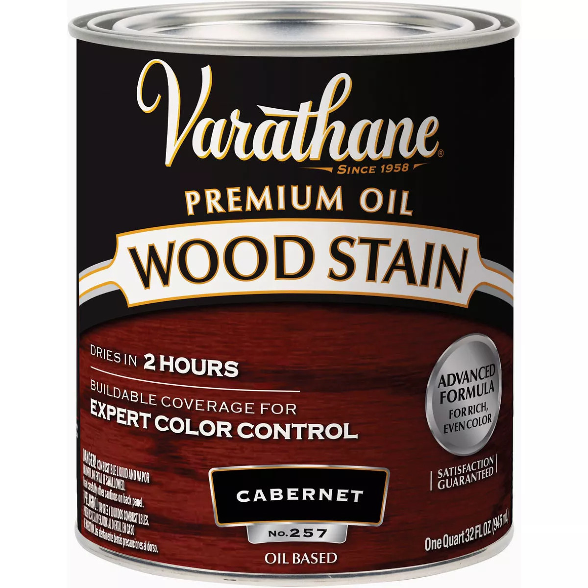 Varathane Premium Oil-Based Interior Wood Stain, Cabernet, 1 Qt.