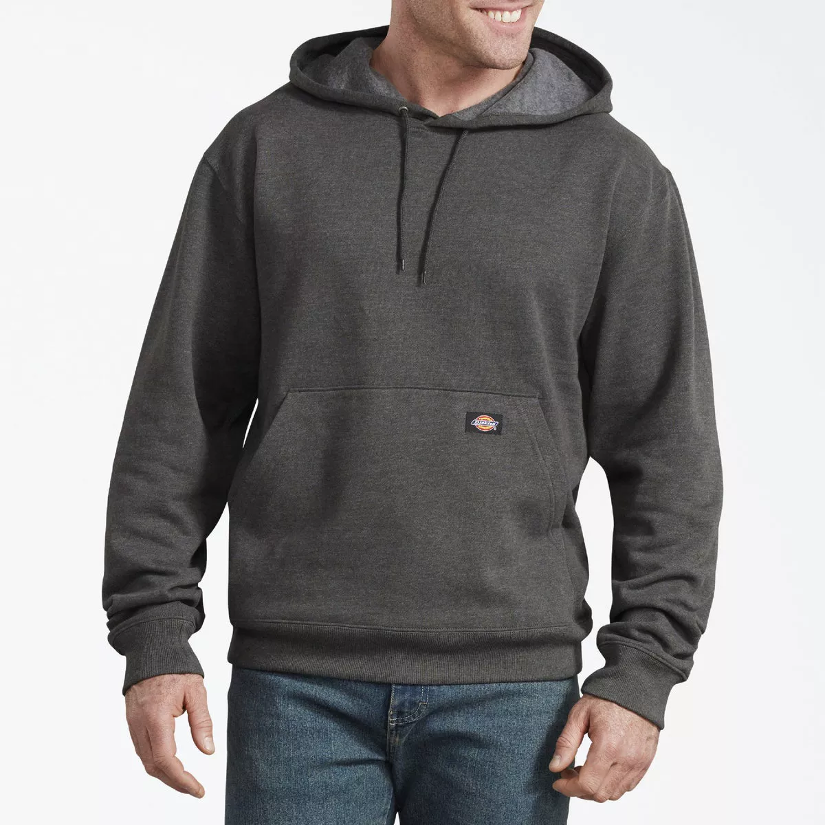Dickies Men's Large Tall Dark Heather Gray Midweight Fleece Hoodie
