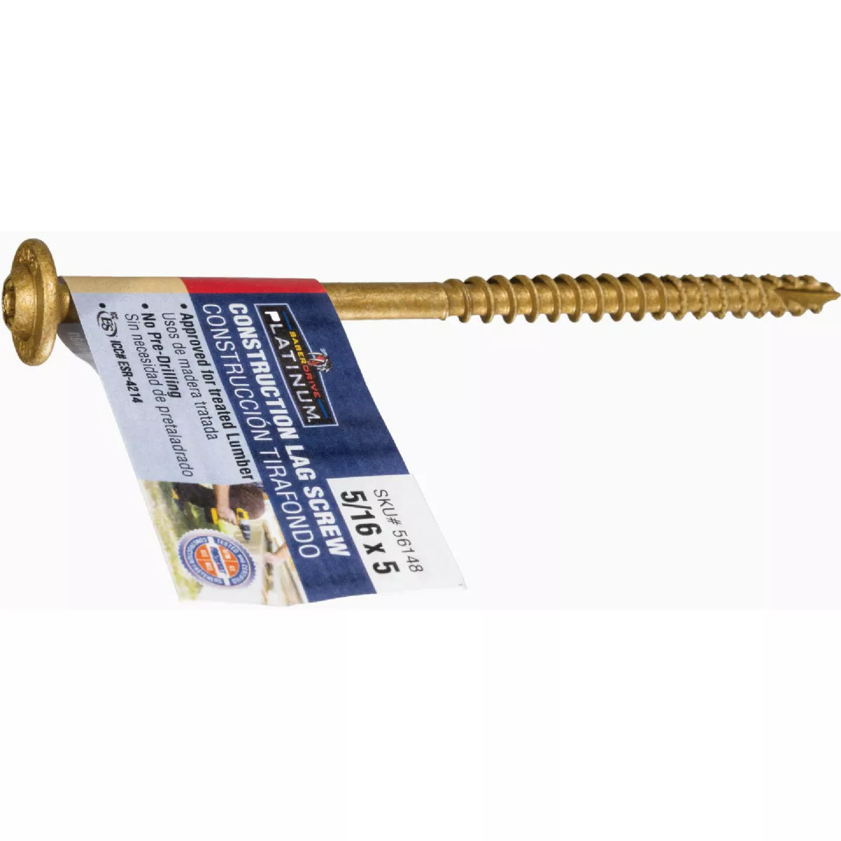 Midwest Fastener SaberDrive 5/16 In. x 5 In. Tan XL1500 Coated Steel Round Washer Head Star Drive Construction Lag Screws (25 Ct.)