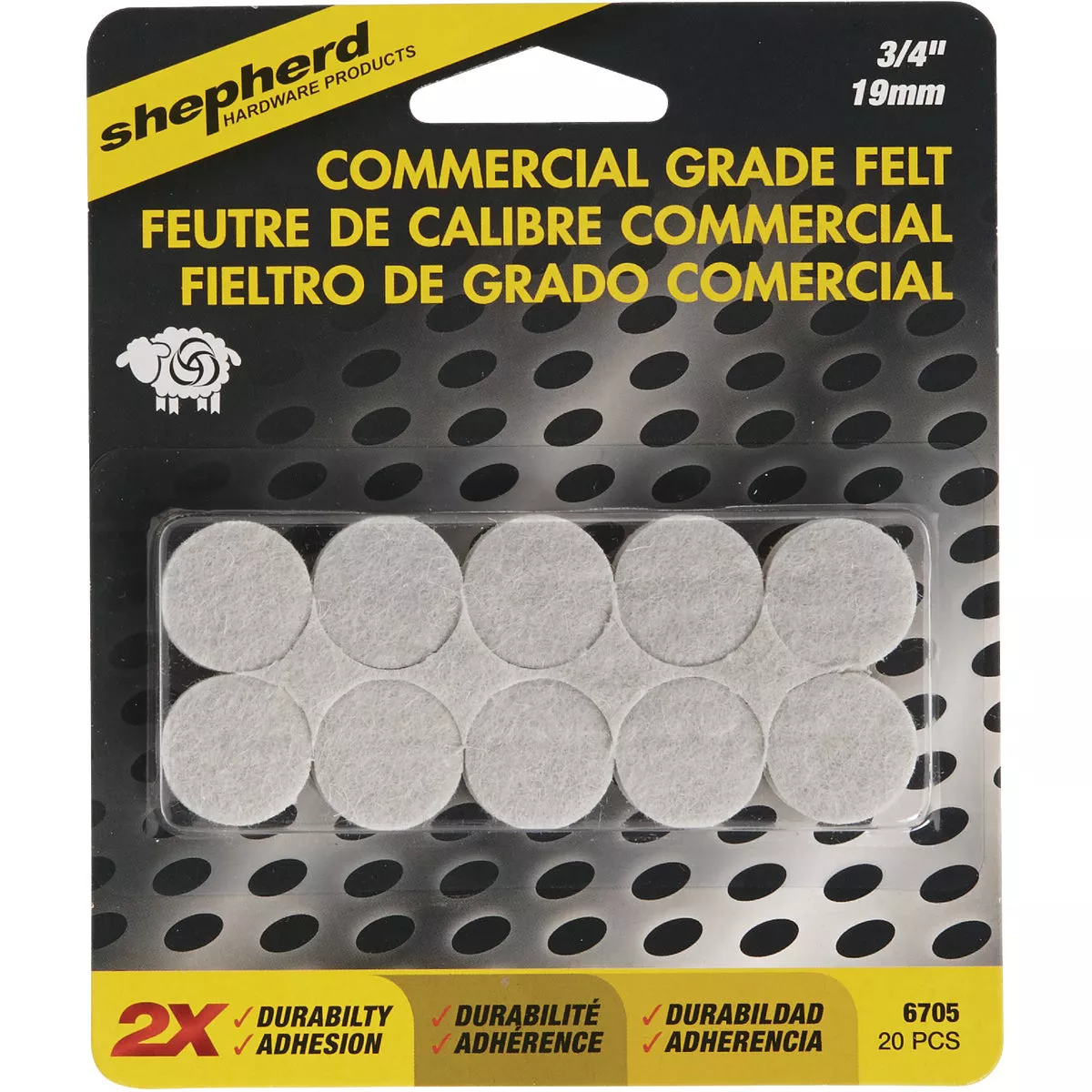 Shepherd Hardware 3/4 In. Beige Self-Adhesive Commercial Grade Felt Pads (20-Count) - photo 2
